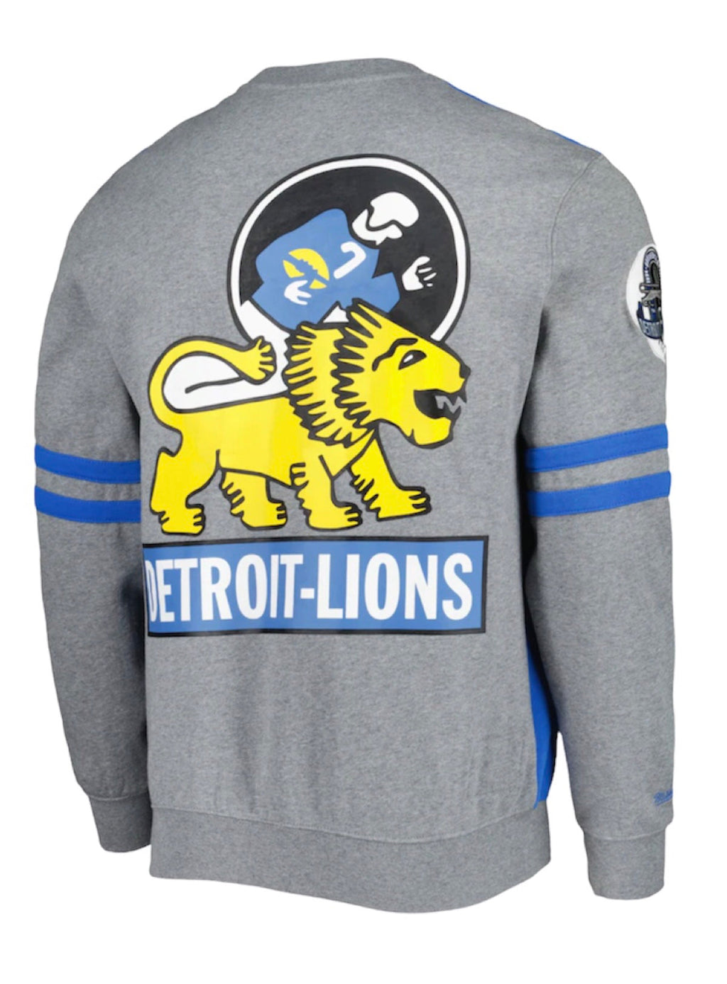 Mitchell & Ness Sweatshirt - All Over Crew 2.0 - Detroit Lions - Honolulu Blue And Grey - FCPO3400