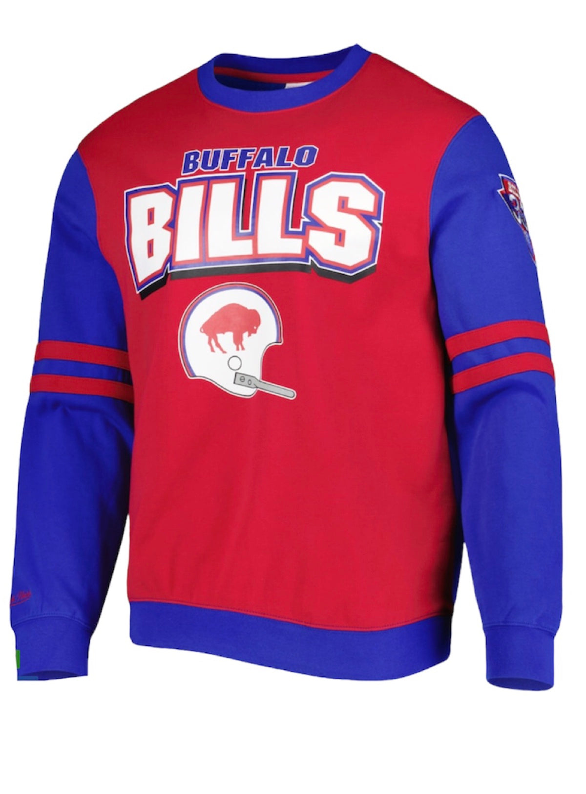 Mitchell & Ness Sweatshirt - All Over Crew 2.0 - Buffalo Bills - Red and Royal Blue - FCPO3400