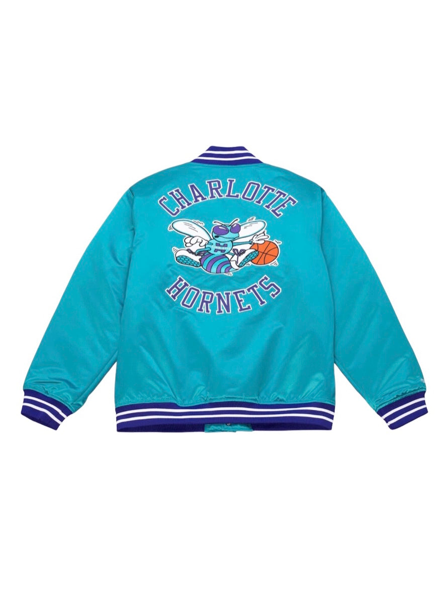 Mitchell & Ness Kids Jacket - Heavy Weight Satin - Hornets - Teal - 9N3T1NALZ-HOR