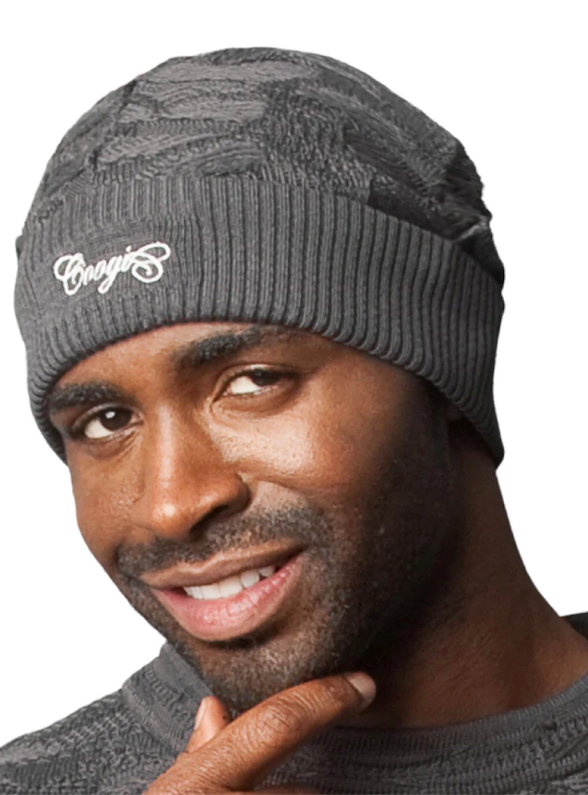 Coogi Beanie - Solid Knit Skully - Charcoal Grey - C92107