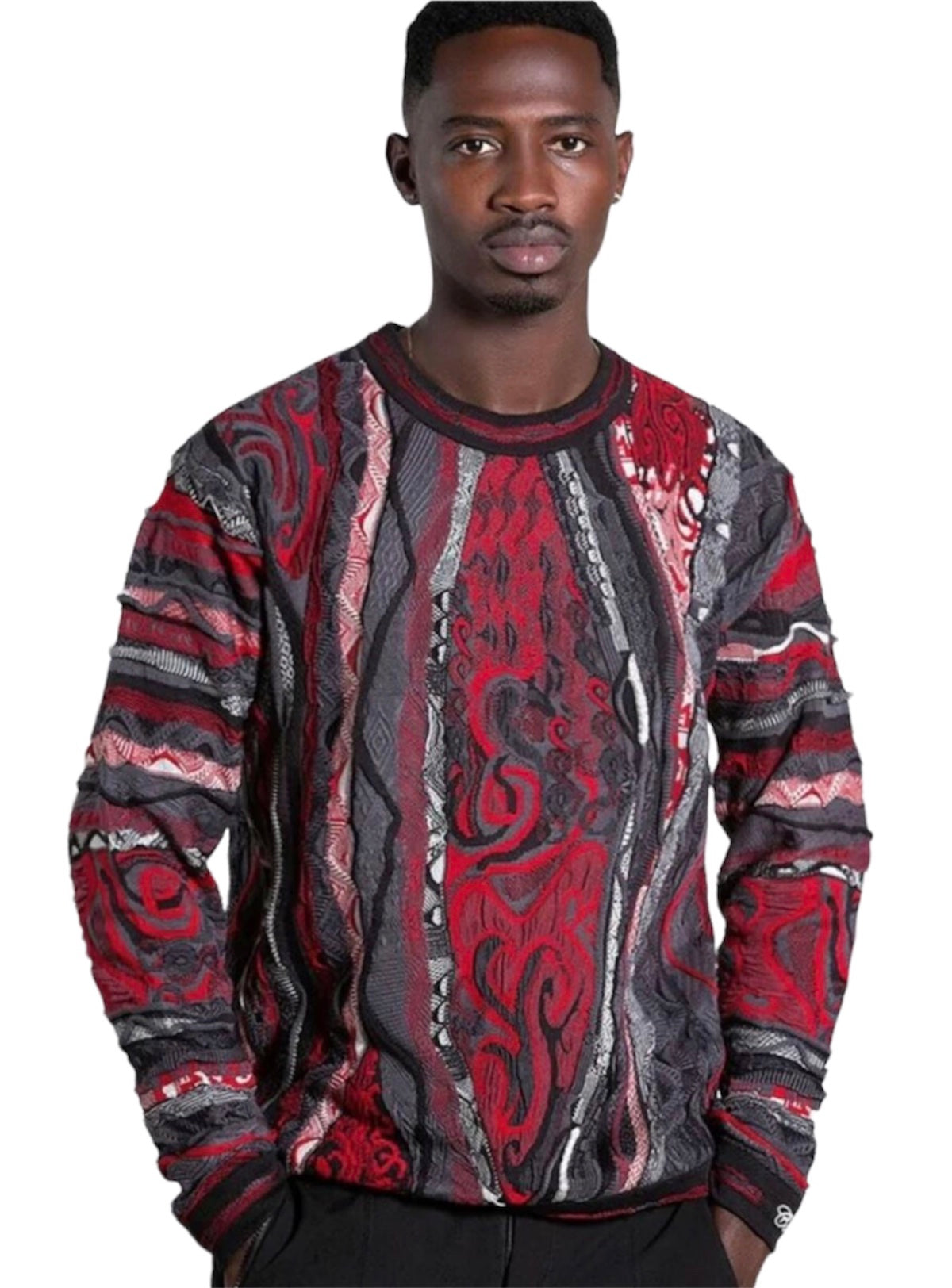 Coogi Sweater - Classic Crew - Black And Red - C62104