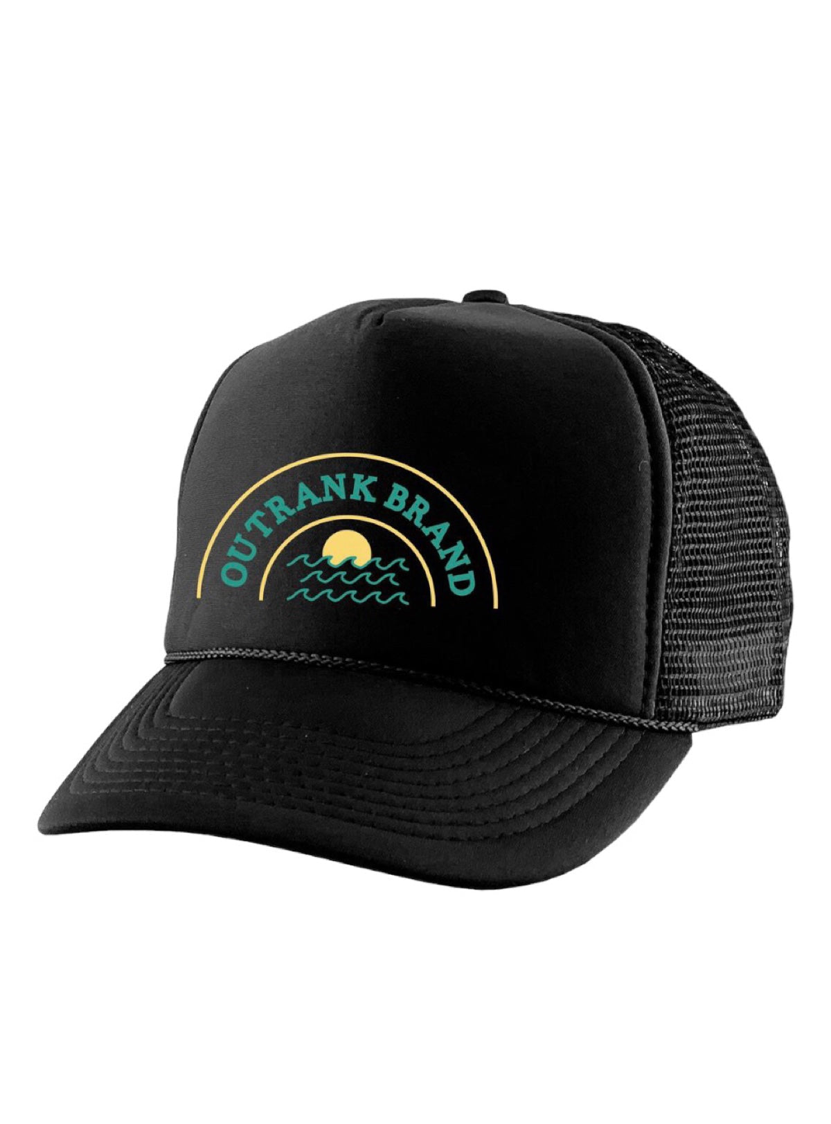 Outrank Hat - Riviera Foam Trucker - Black - QSH232