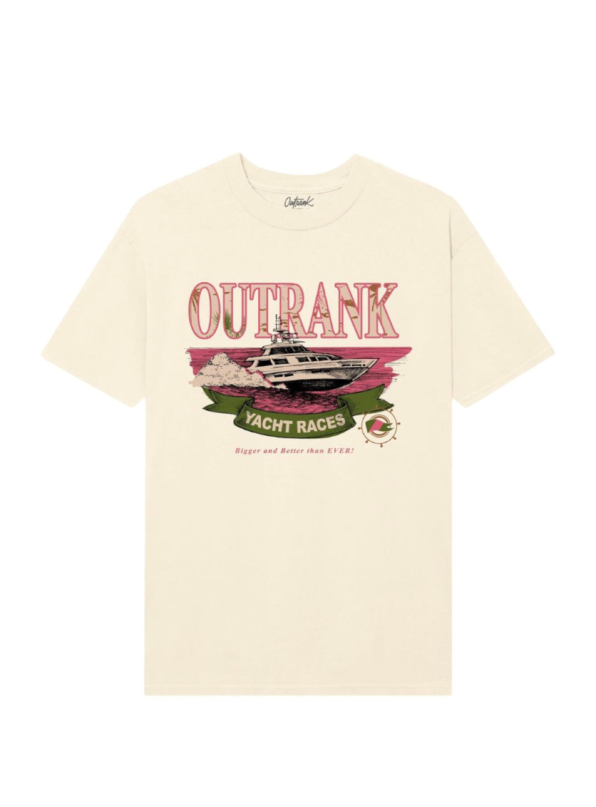 Outrank T-Shirt - Yacht Races - Vintage White - QS577