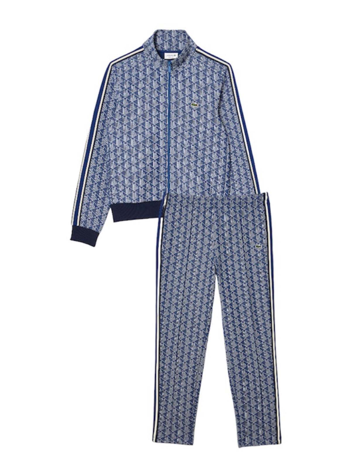 Lacoste Sweatsuit - Paris Monogram Zip Up - Navy Blue - SH1368 51 QIE
