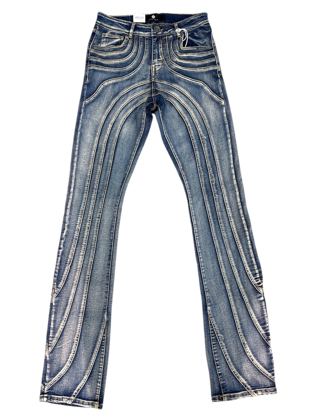 Focus Jeans - Wavey Stacked - Vintage Blue  - 250C
