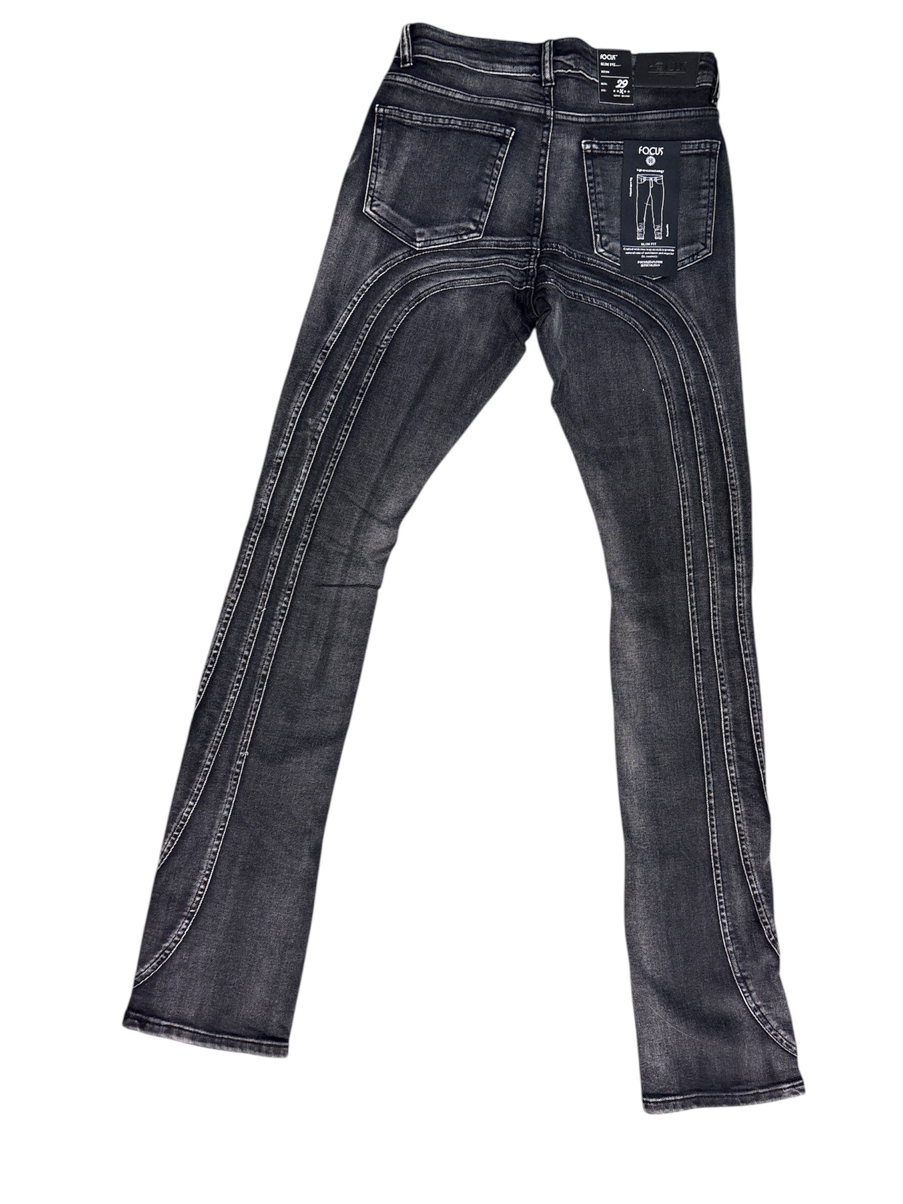 Focus Jeans - Wavey Stacked - Shadow Black  - 250C