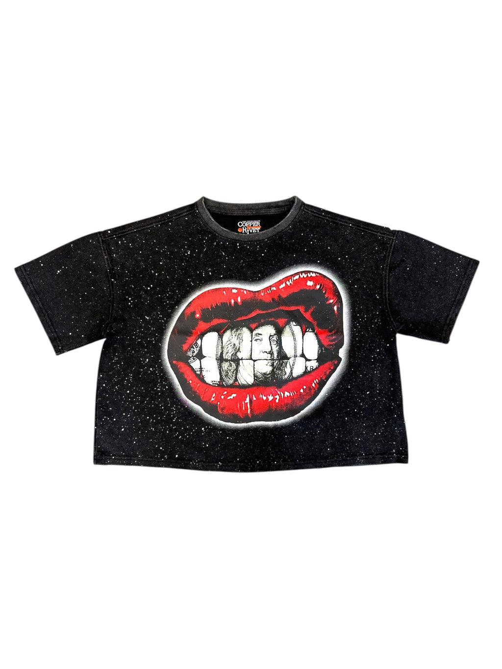 Copper Rivet T-Shirt - $ Stone sign - Black - 511023