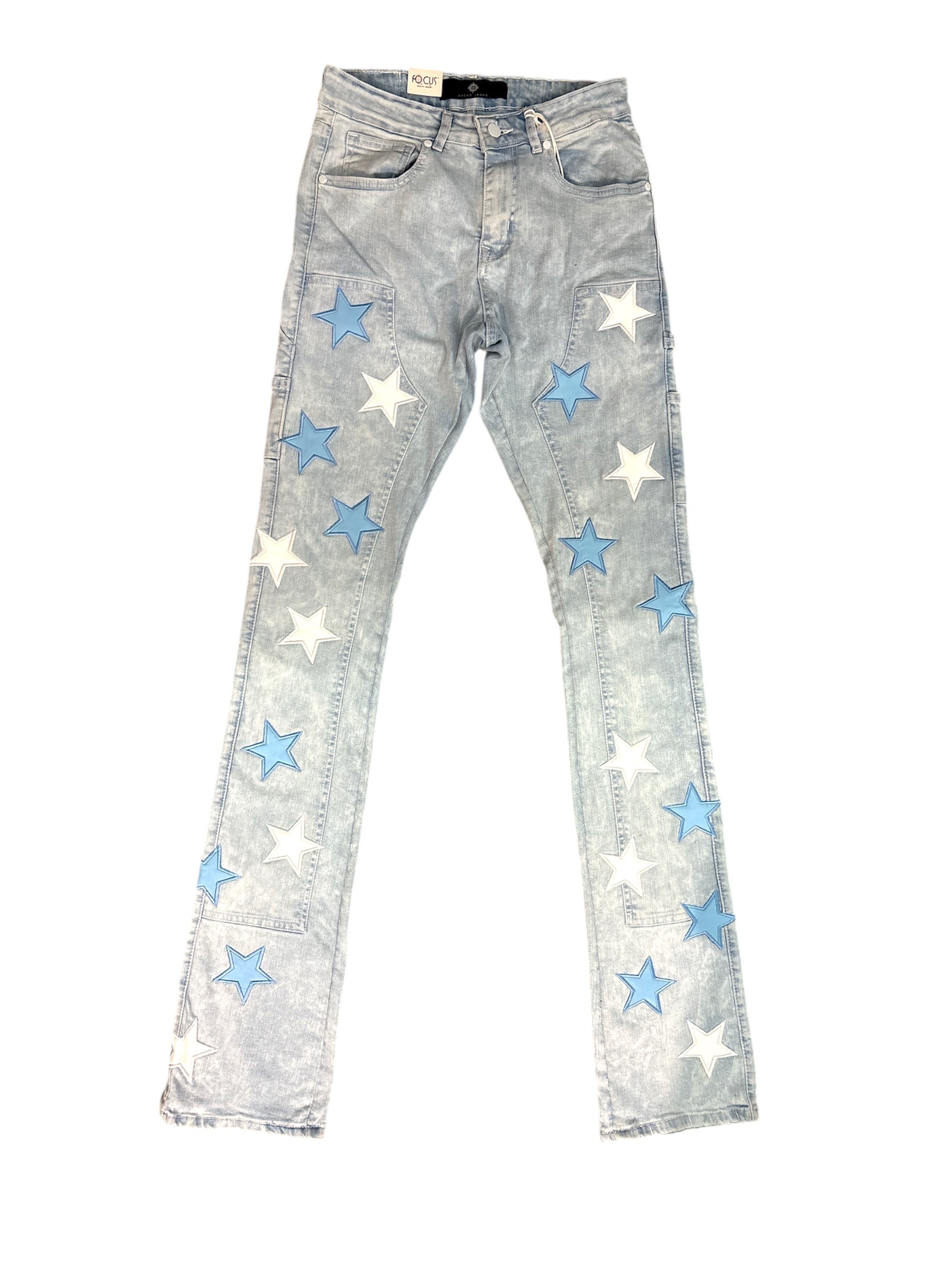 Focus Jeans - All Over Star - Sky Blue - 2502