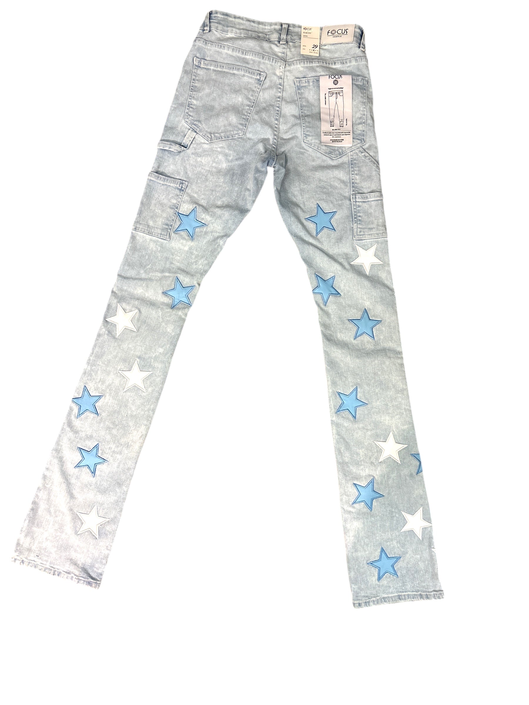 Focus Jeans - All Over Star - Sky Blue - 2502