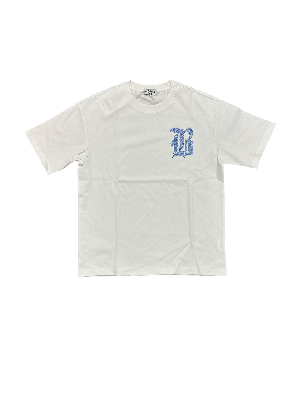 Black Label T-Shirt - BL BLING - White & Blue - 888-W
