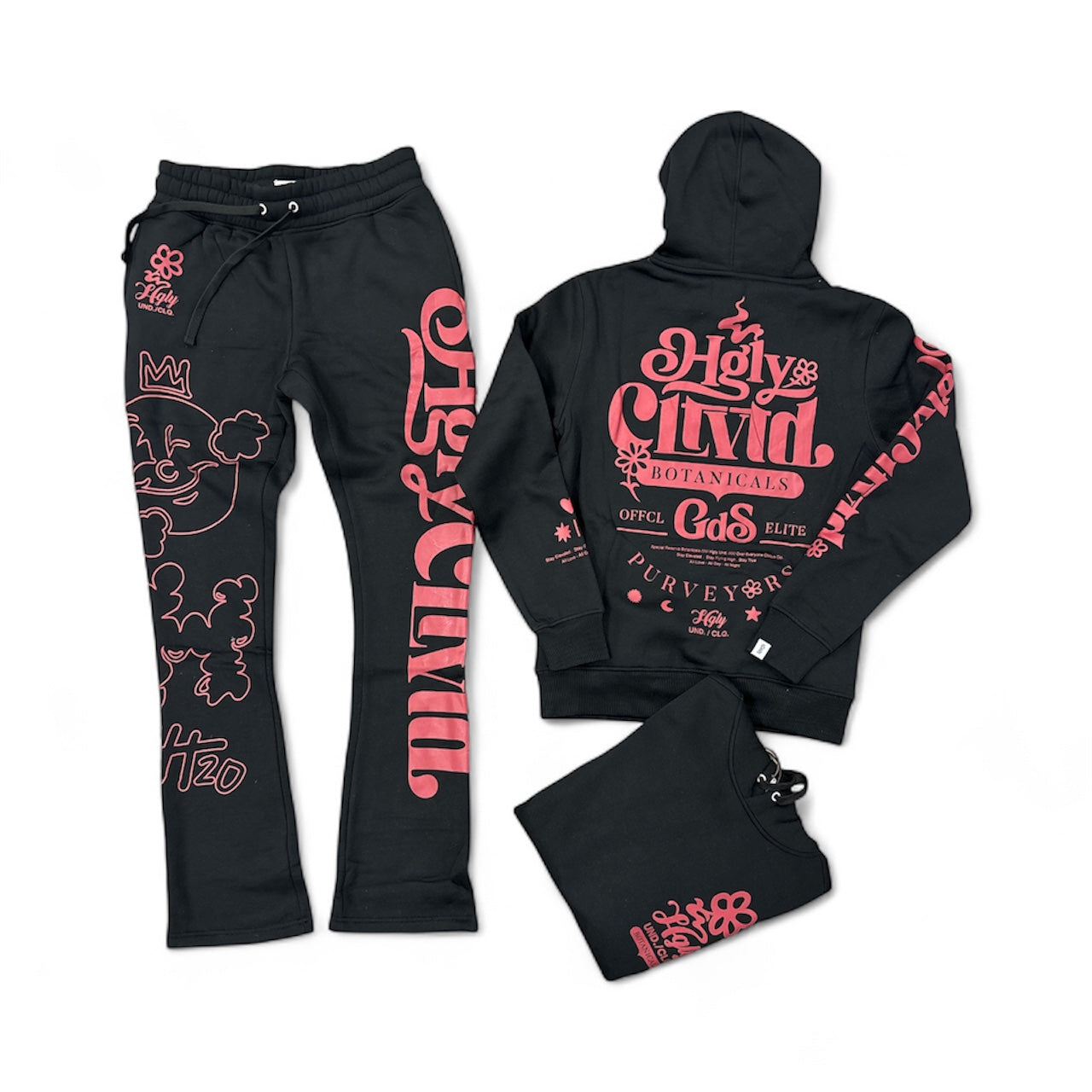 Highly Undertd Sweatsuit - CLTVT Botanicals - Black & Red - UF5606