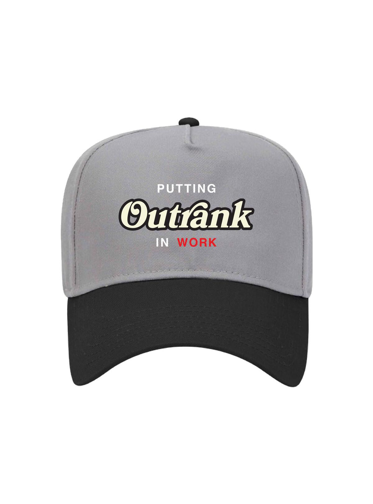 Outrank Hat - Putting In Work Snapback - Grey And Black - ORH520
