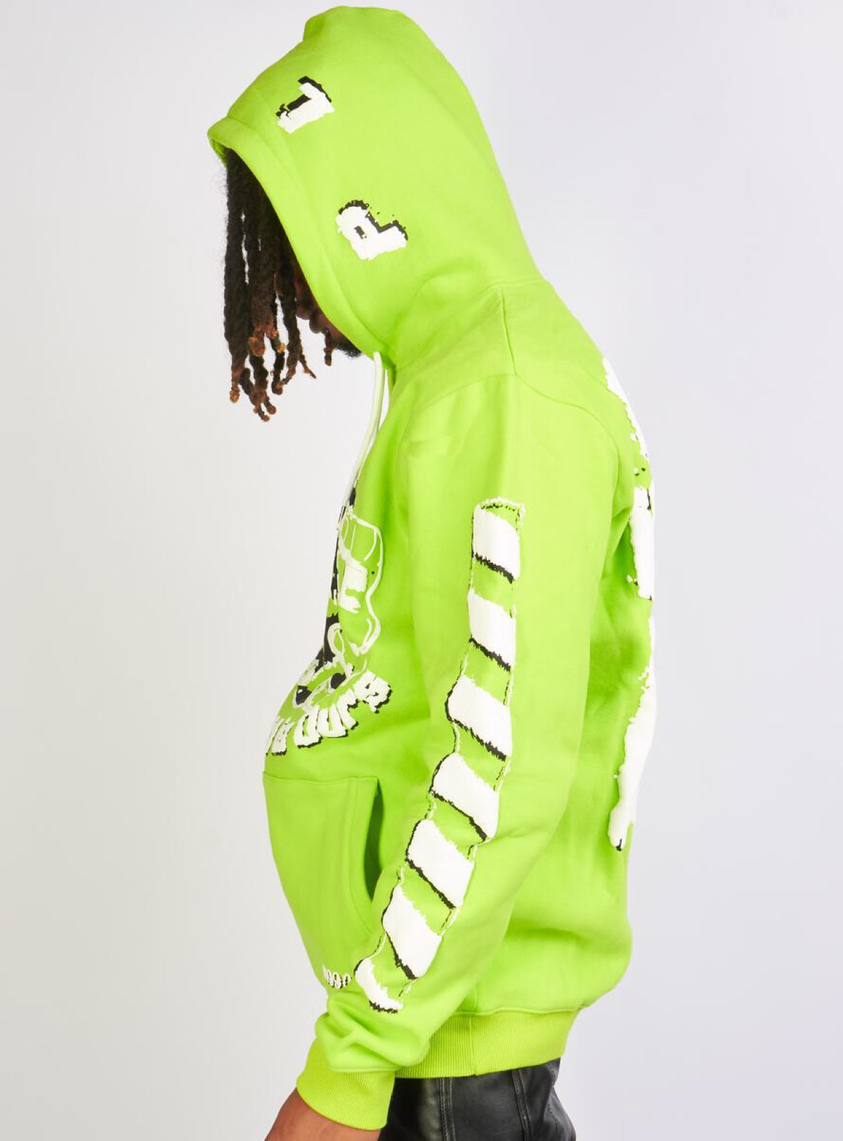 Politics Hoodie - Robertson - Neon Green And White - 301