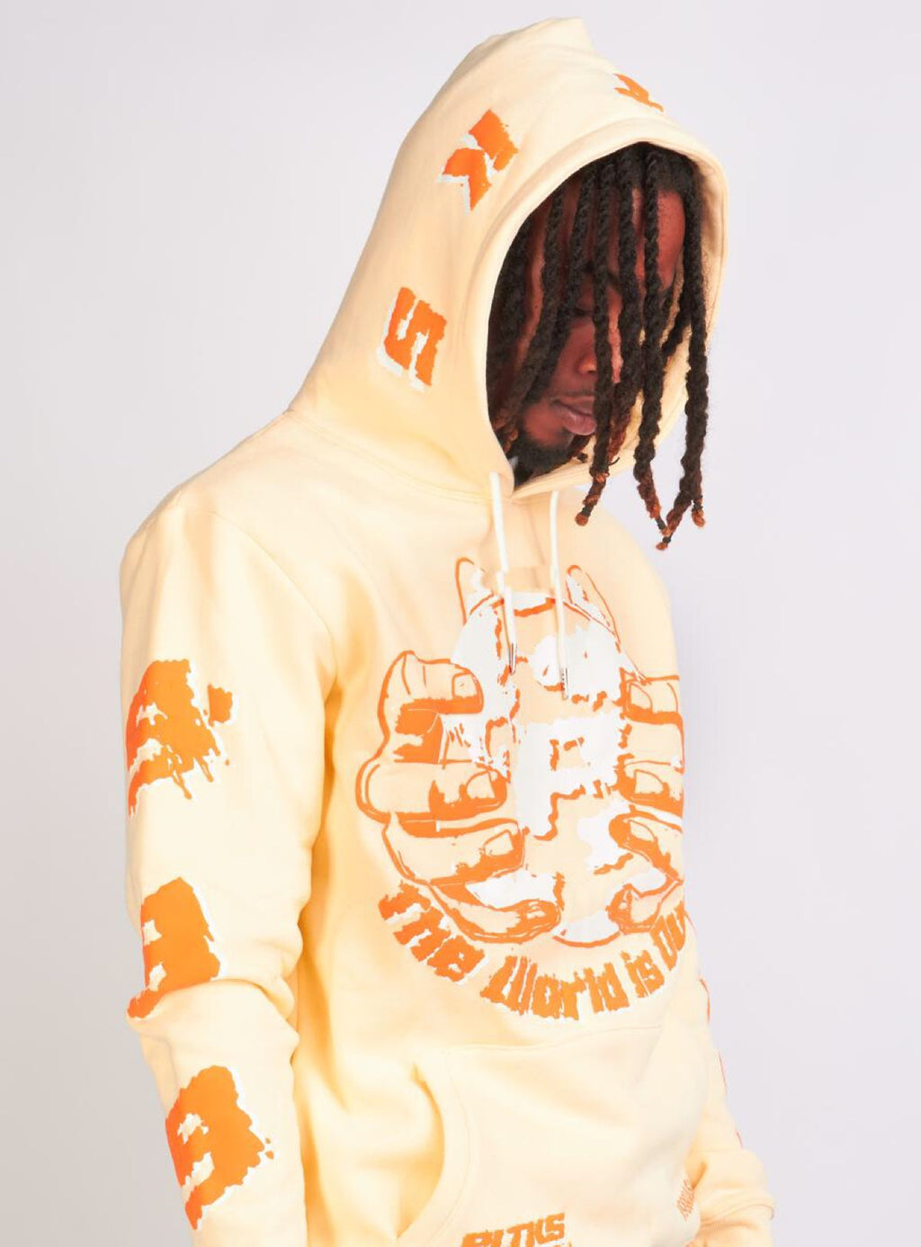 Politics Hoodie - Robertson - Cream And Orange - 303