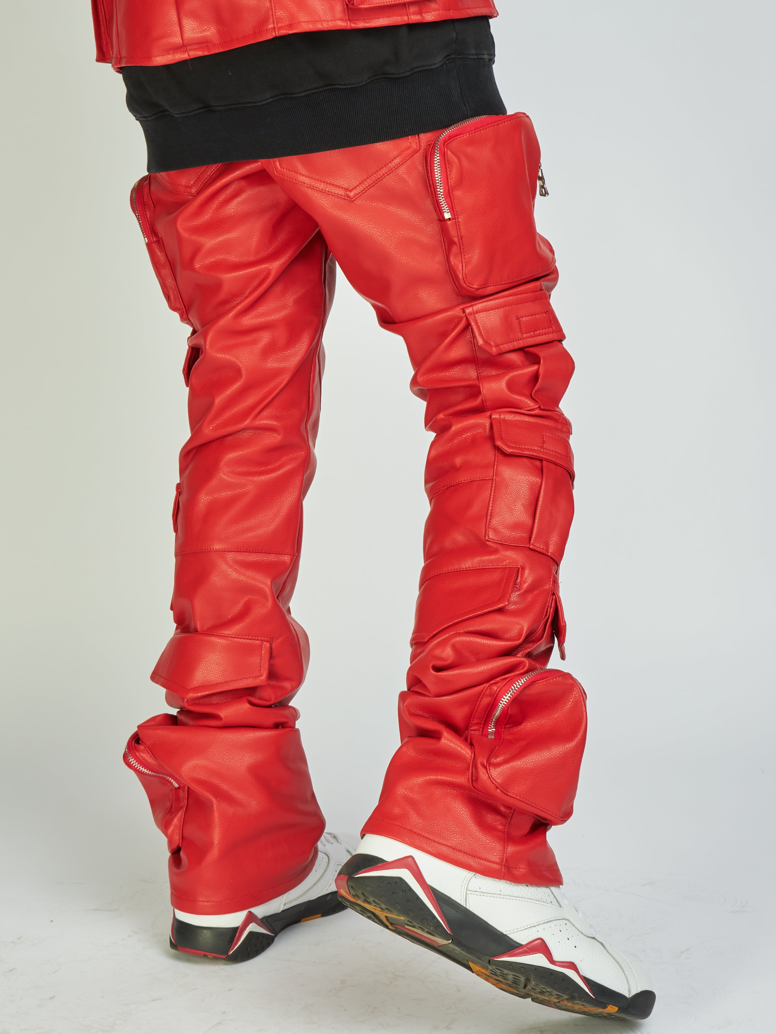 Politics Jeans - Florence Leather Cargo - Scarlet - 502