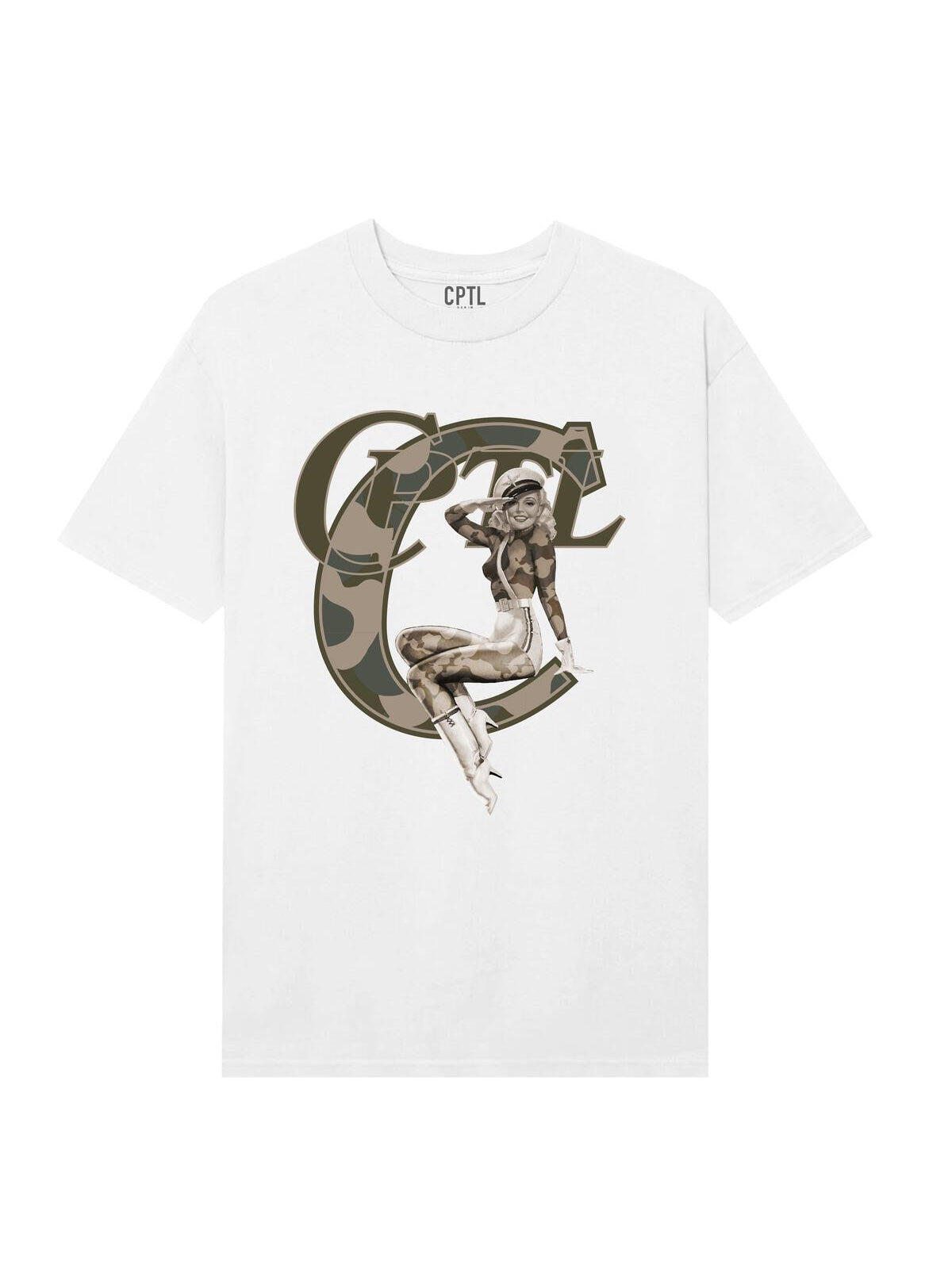 Capital Denim T-Shirt - Salute - White - CPTLT21