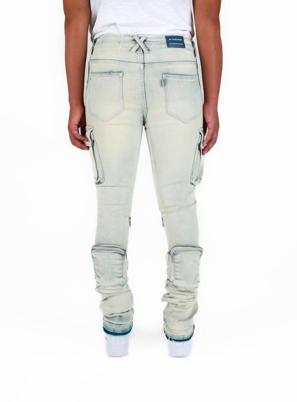 Pheelings Jeans Cargo Flare Stacked Never Look Back - Sand Light Blue - PH-FA22-14