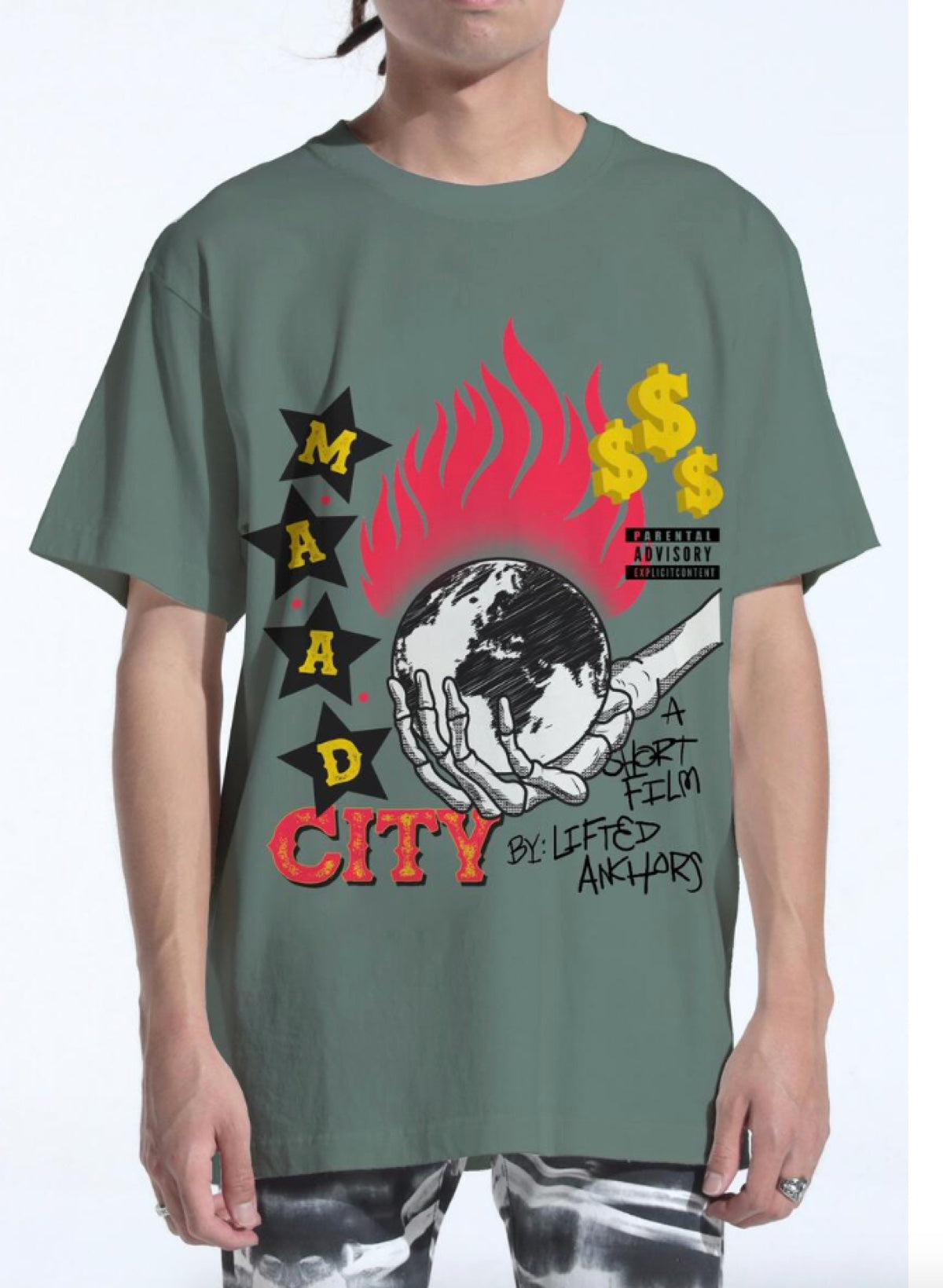 Lifted Anchors T-Shirt - K Dot - Olive - LASP221-6