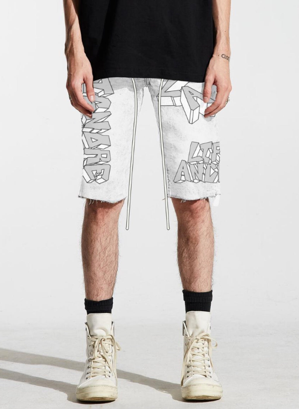 Lifted Anchors Denim Shorts - Bombers - White - LASP221-45