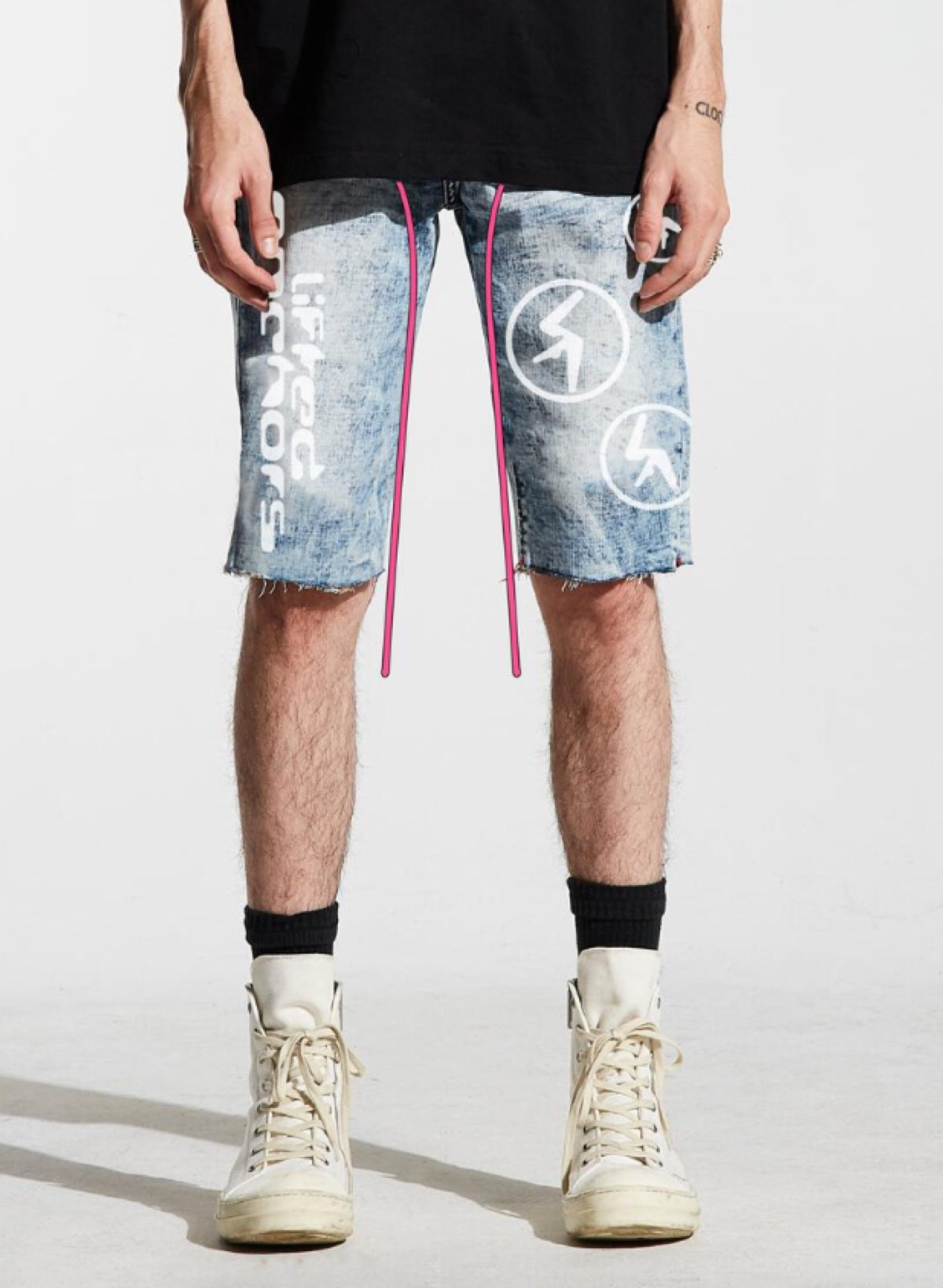 Lifted Anchors Denim Shorts - Aphex - Light Blue - LASP221-48