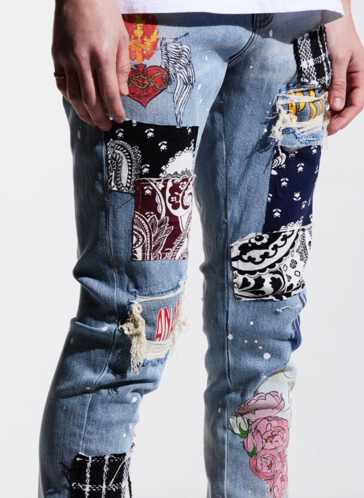 Embellish Jeans - Arcadia - Blue Patchwork - EMBSUM121-105