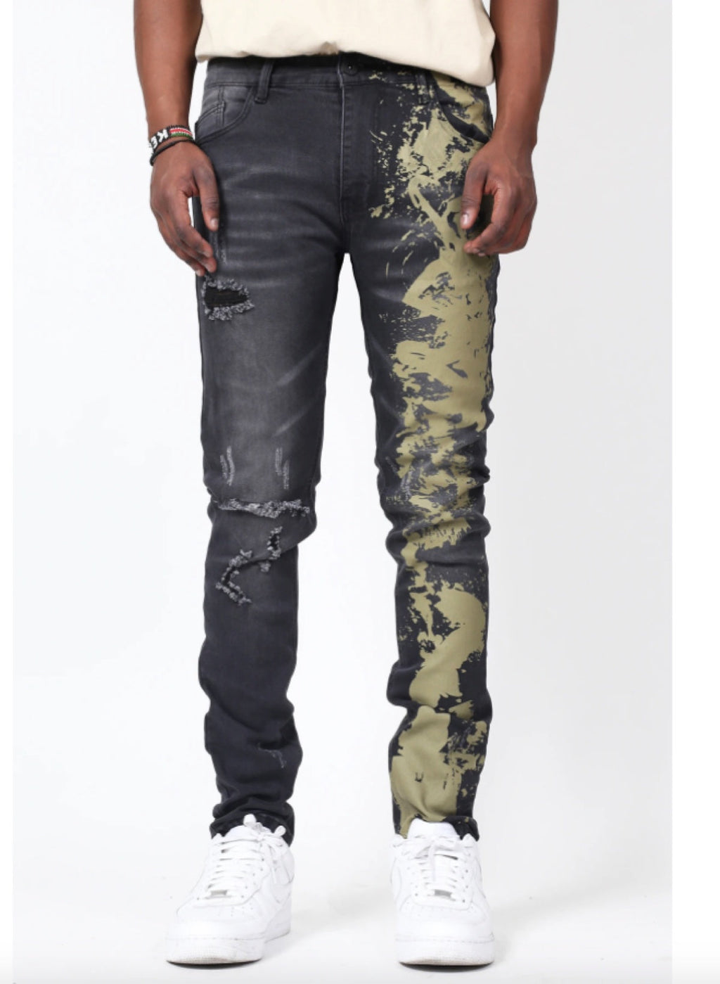 KDNK Jeans - Splashed - Black - KND4408
