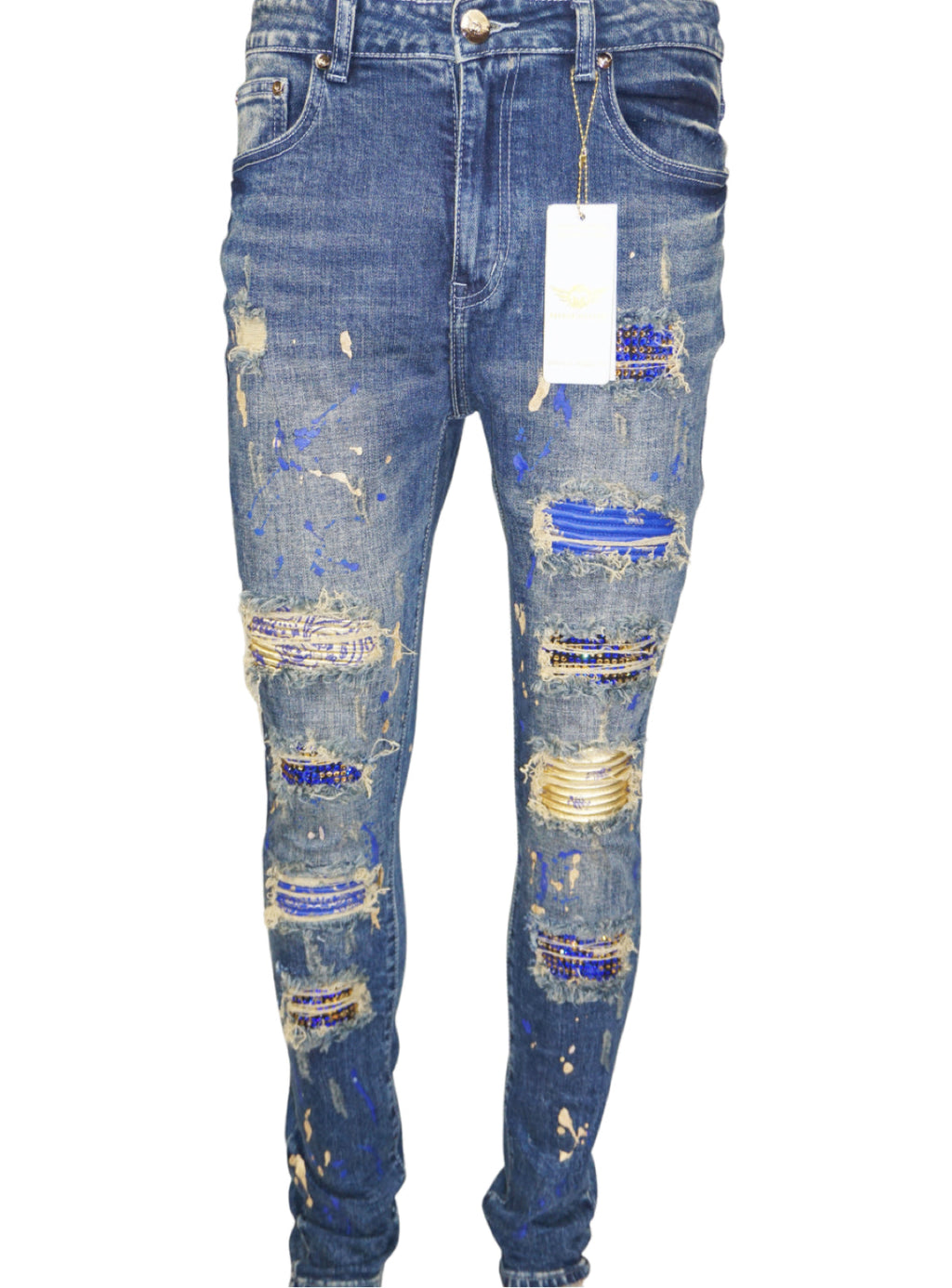Ferrari Massari Jeans - Bandana Drip Gold - Blue
