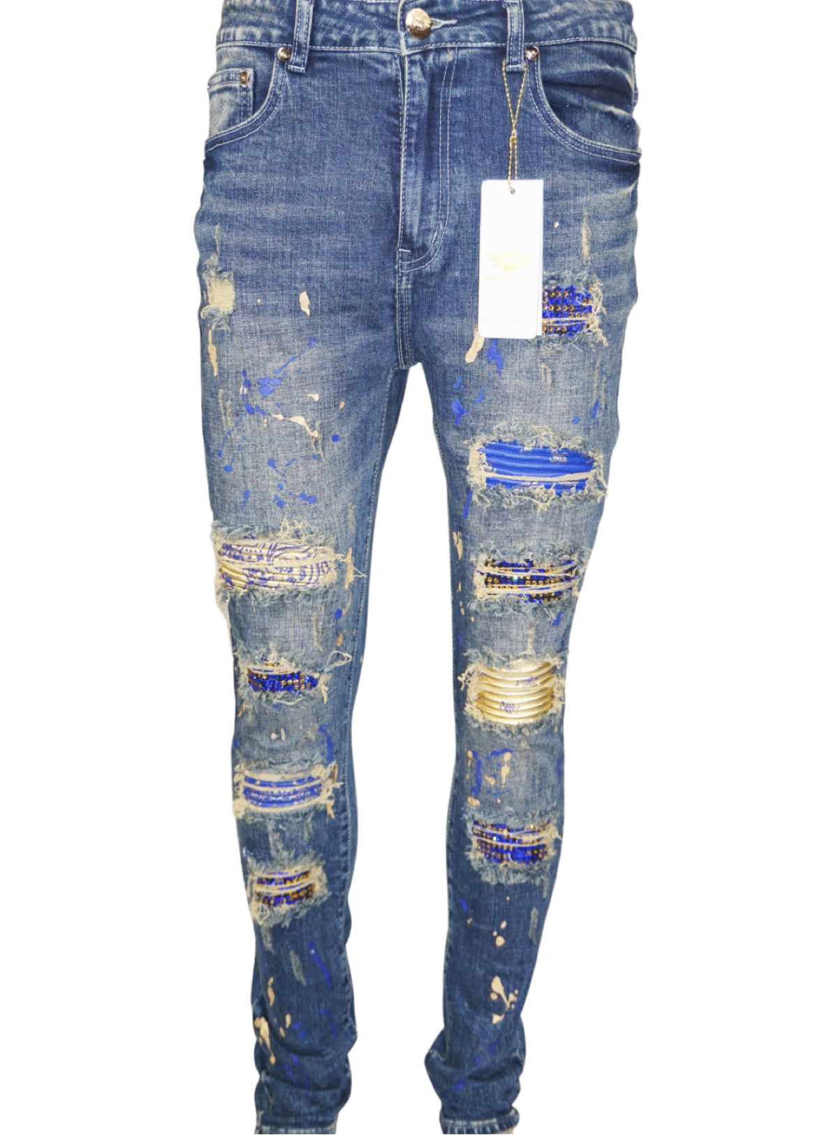 Ferrari Massari Jeans - Bandana Drip Gold - Blue