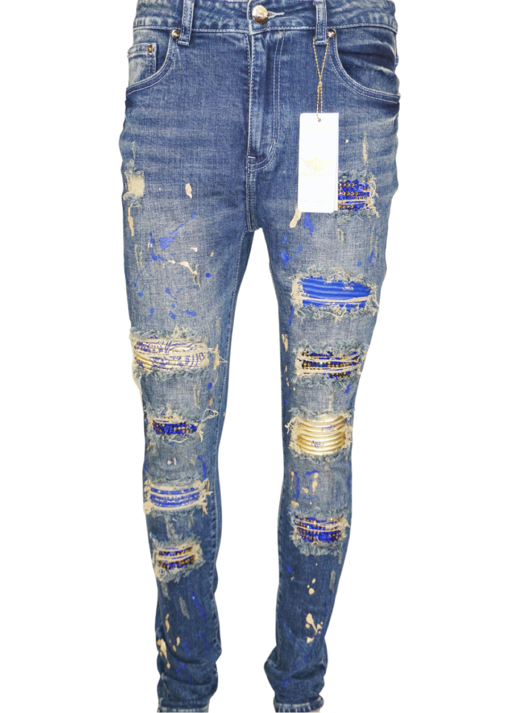 Ferrari Massari Jeans - Bandana Drip Gold - Blue