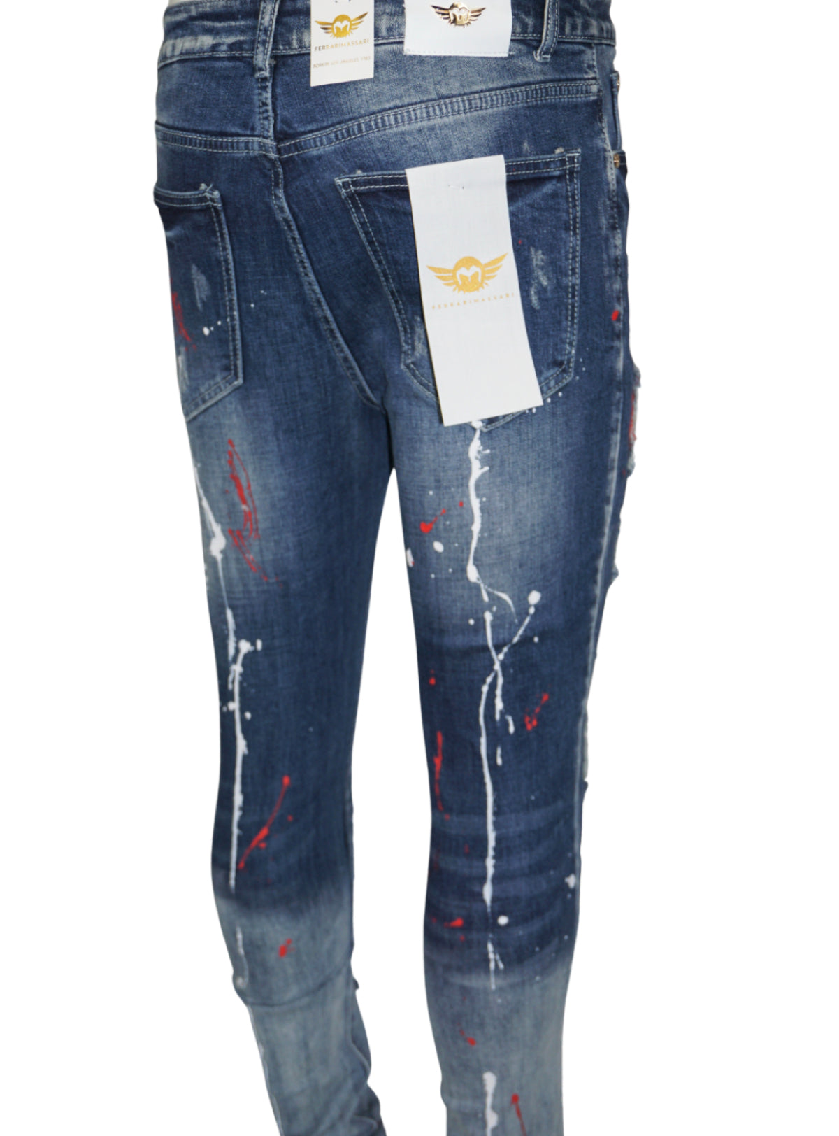 Ferrari Massari Jeans - Samurai Drip - Blue With Red And White