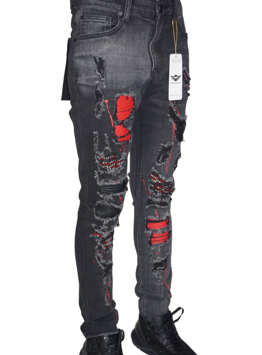Ferrari Massari Jeans - Samurai Drip Red - Black
