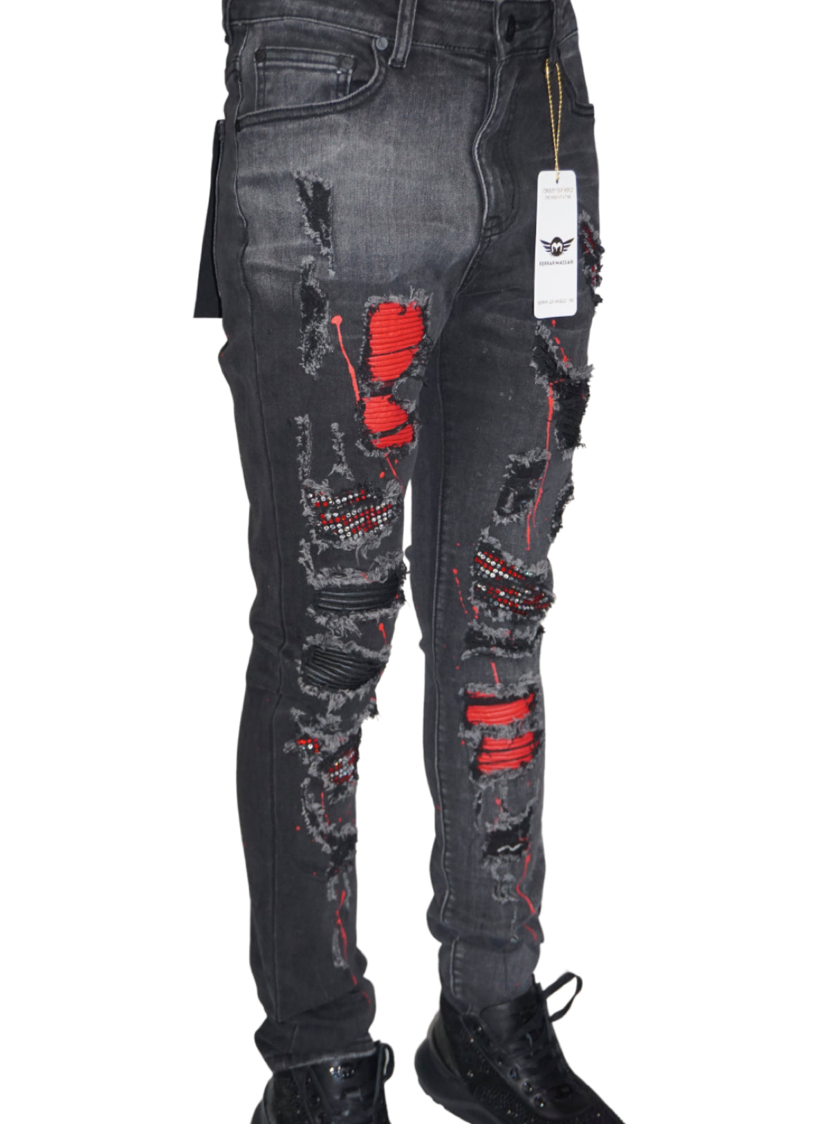 Ferrari Massari Jeans - Samurai Drip Red - Black