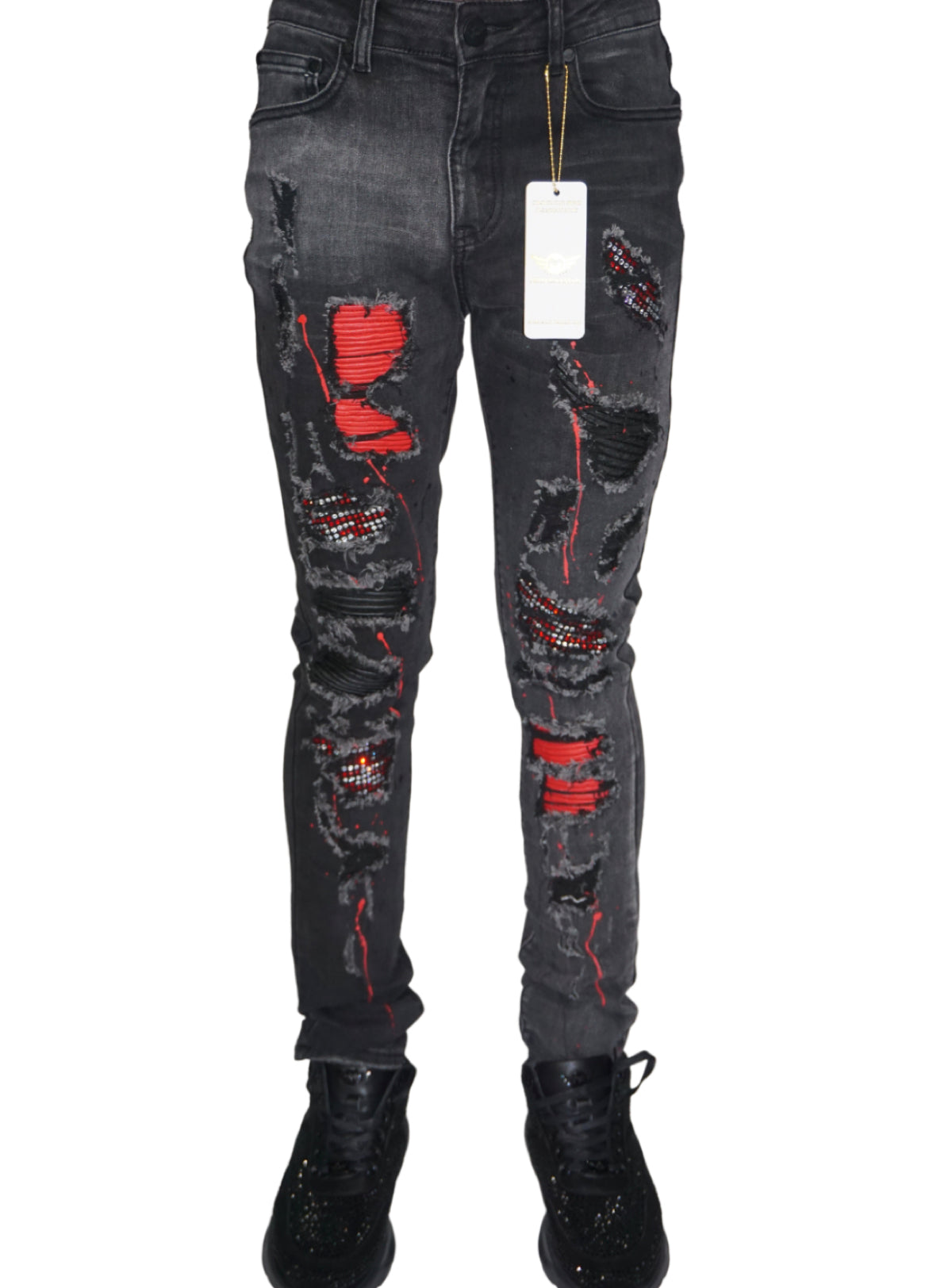 Ferrari Massari Jeans - Samurai Drip Red - Black
