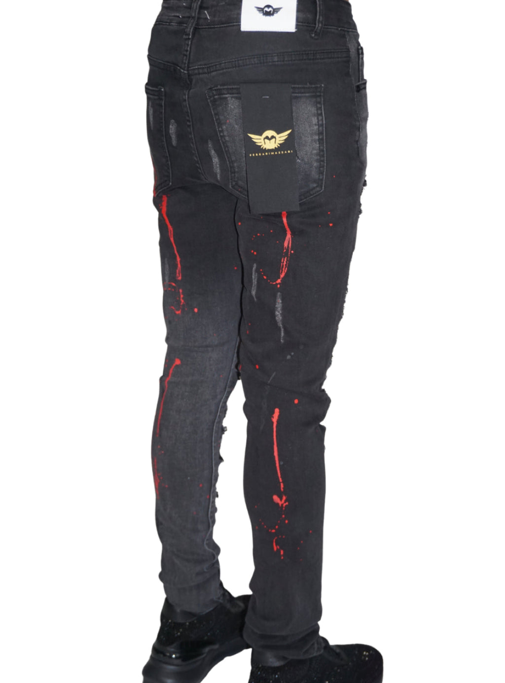 Ferrari Massari Jeans - Samurai Drip Red - Black