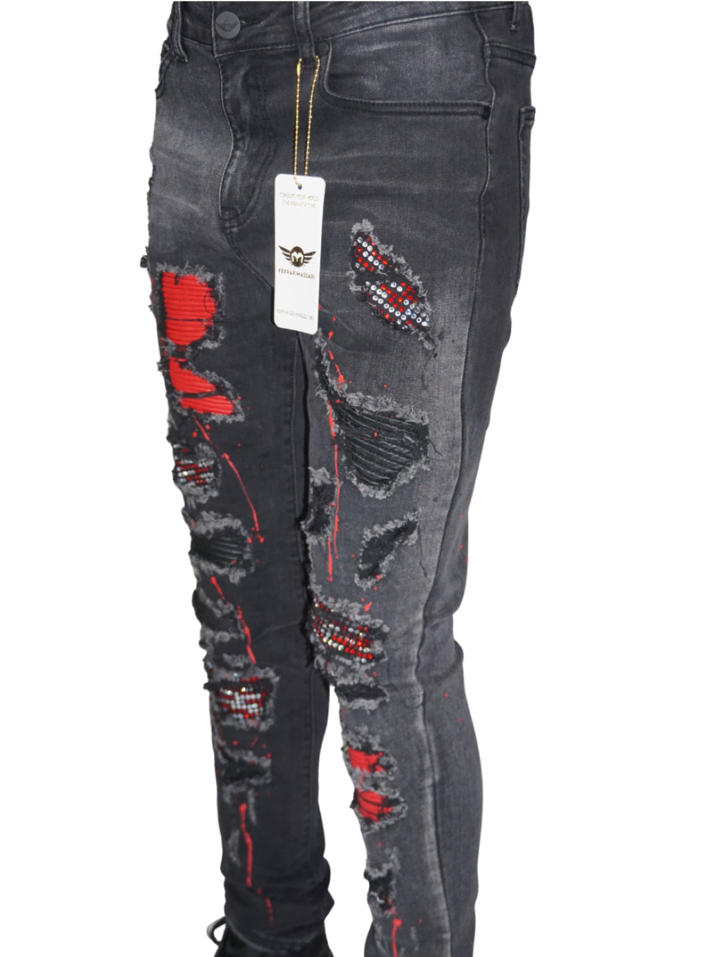 Ferrari Massari Jeans - Samurai Drip Red - Black