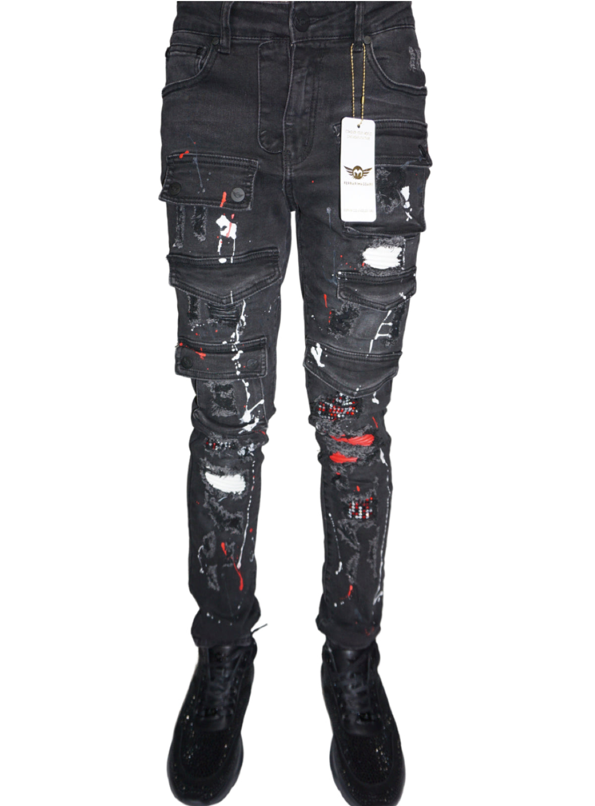 Ferrari Massari Jeans - Drippen Hustler - Red And Black