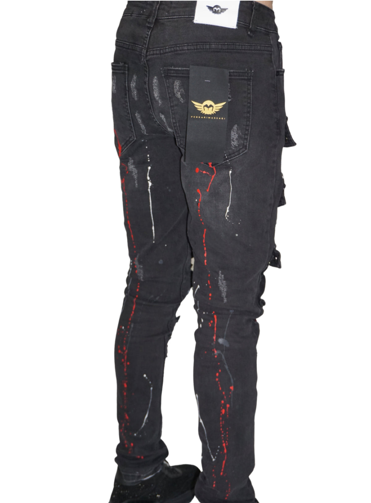 Ferrari Massari Jeans - Drippen Hustler - Red And Black