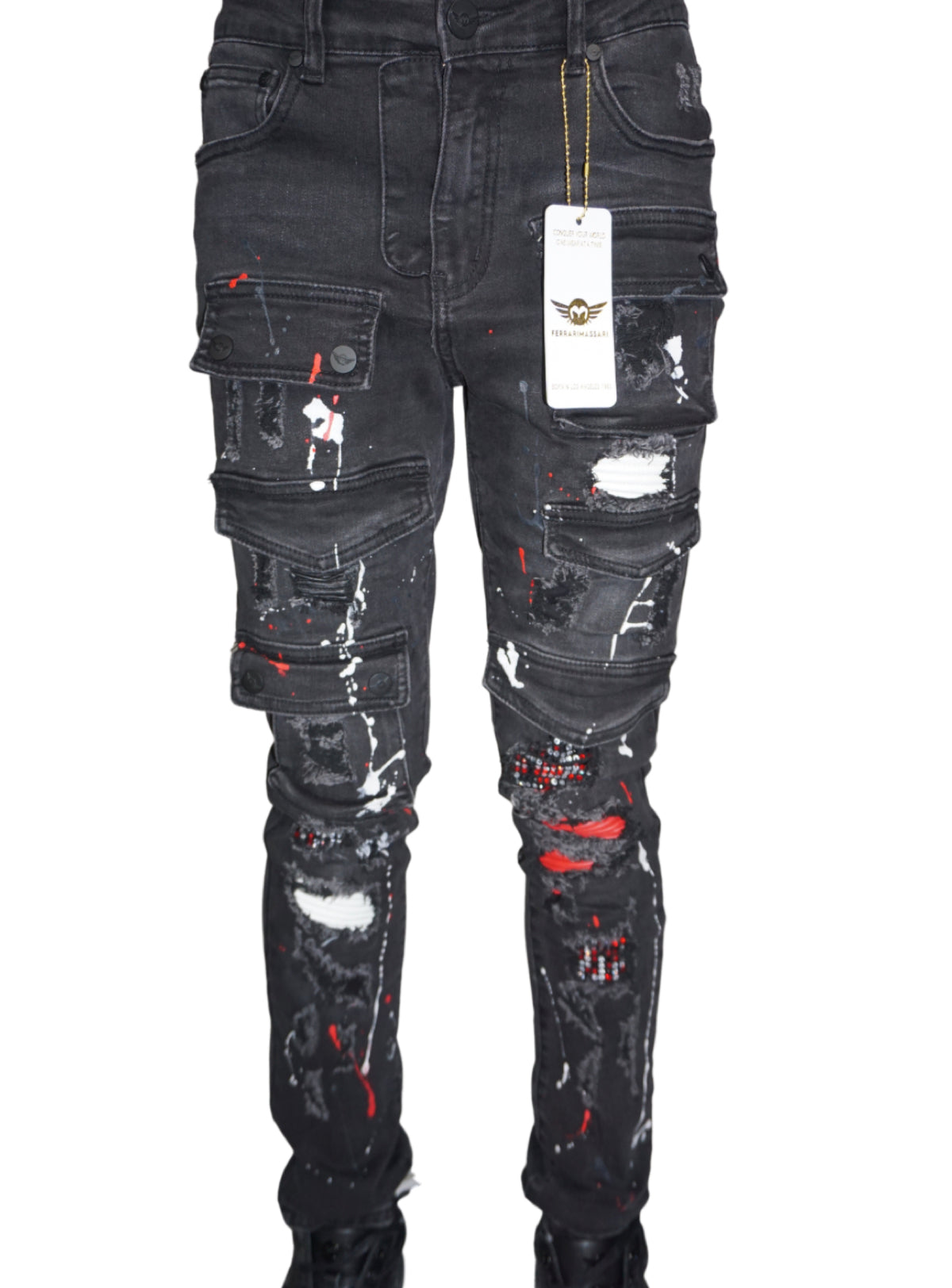 Ferrari Massari Jeans - Drippen Hustler - Red And Black