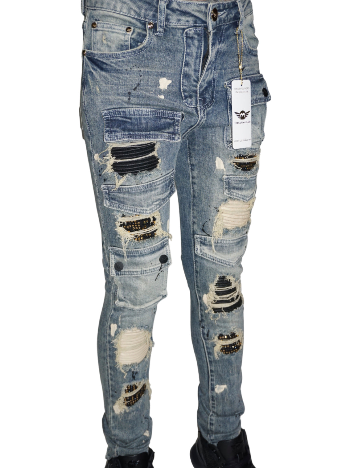 Ferrari Massari Jeans - Drippen Hustler Khaki - Blue