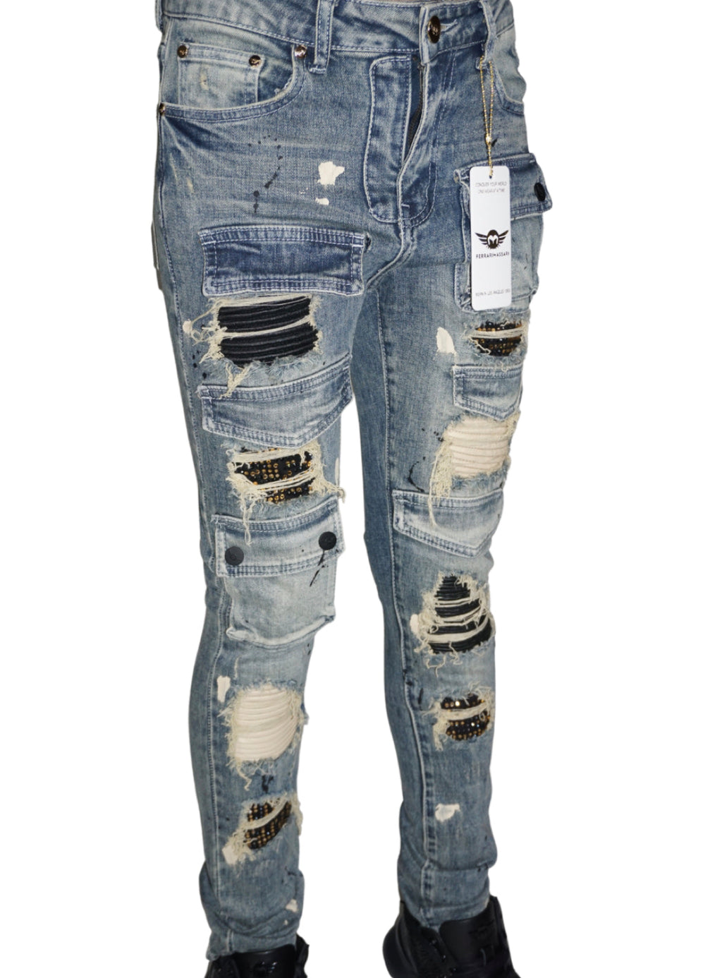 Ferrari Massari Jeans - Drippen Hustler Khaki - Blue