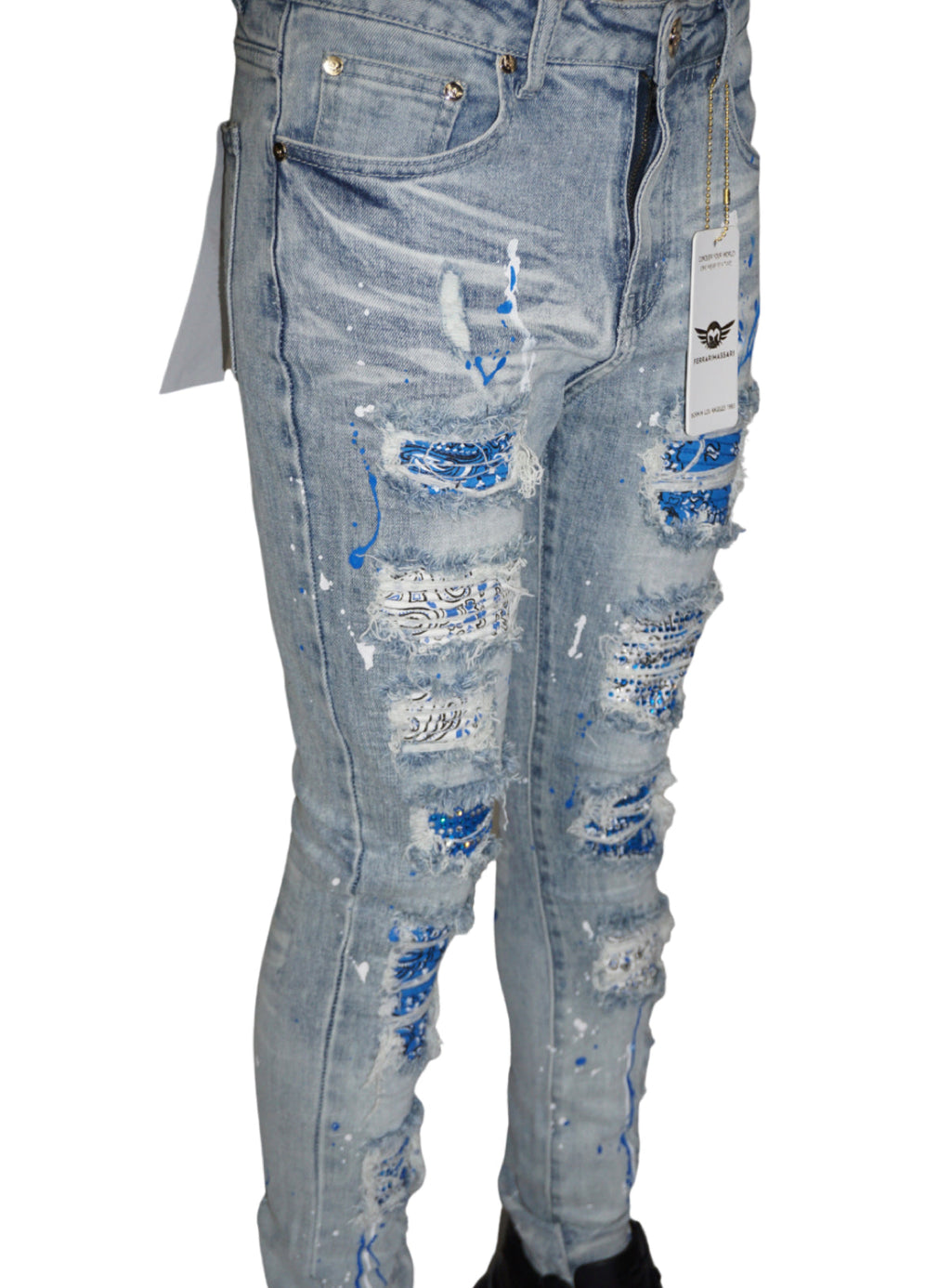 Ferrari Massari Jeans - Bandana Drip Royal - Light Blue