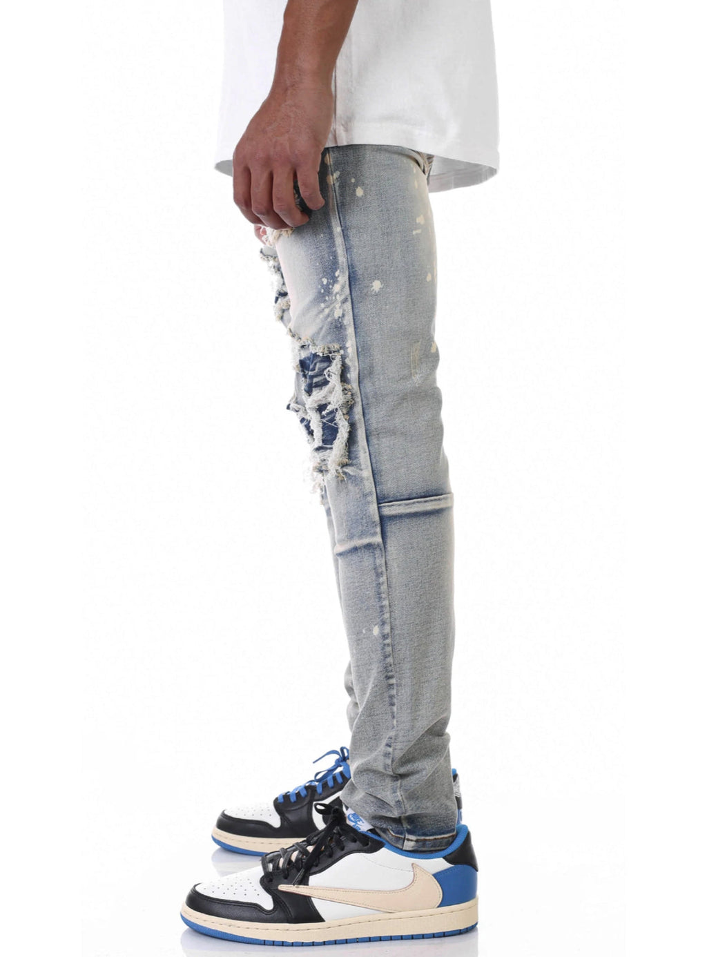 KDNK Jeans - Pintuck Patched - Faded Blue - KND4277