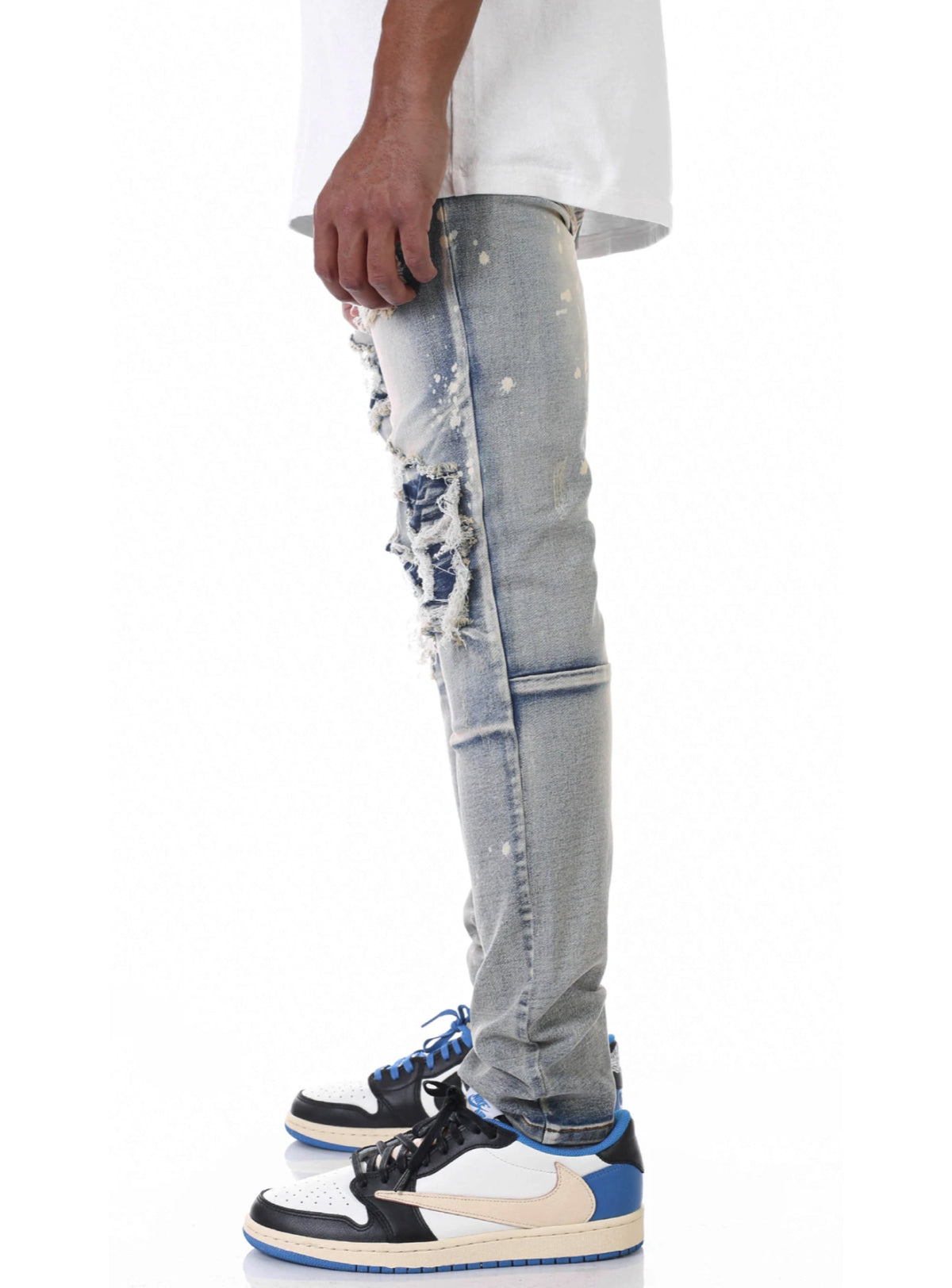 KDNK Jeans - Pintuck Patched - Faded Blue - KND4277