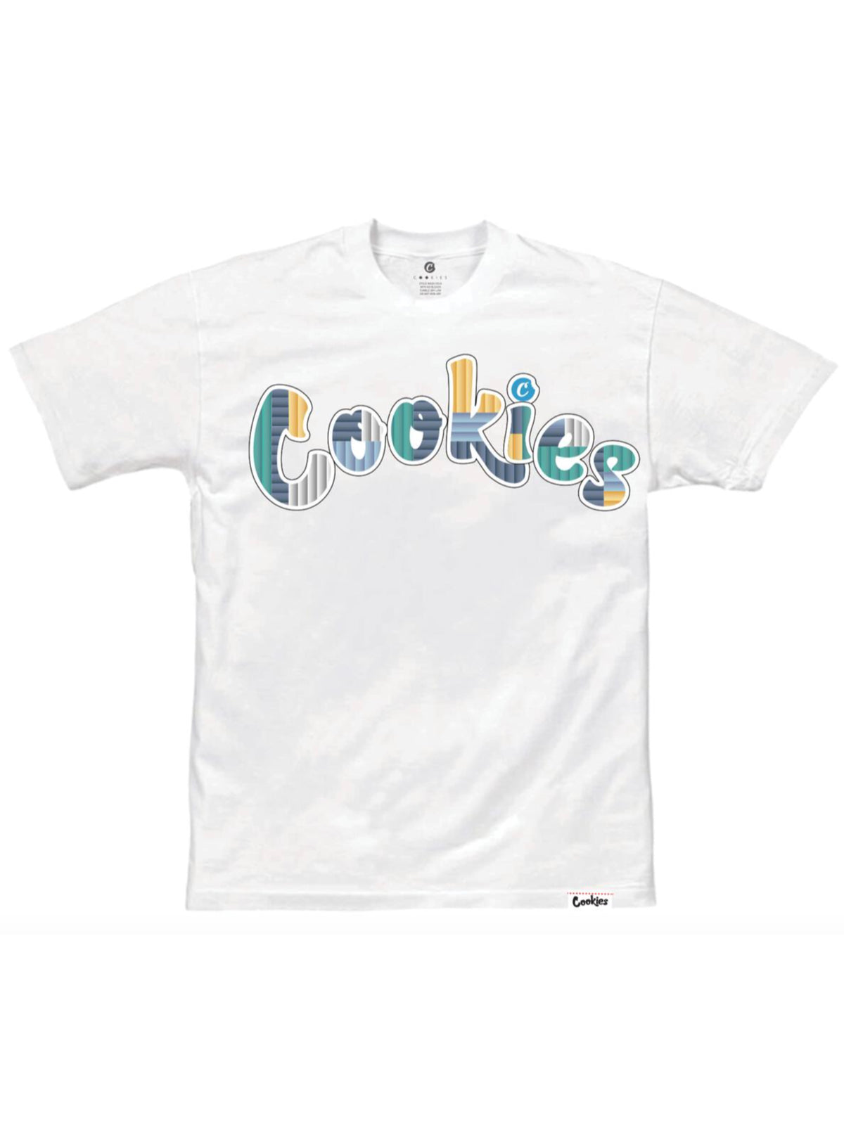 Cookies T-Shirt - Montauk Logo - White With Slate Blue - 1558T6149