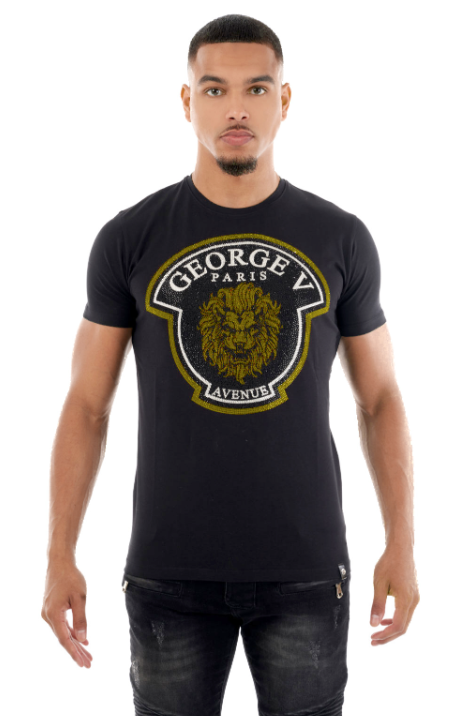 George V T-Shirt - GV Lion - Black-Yellow - GV-2393
