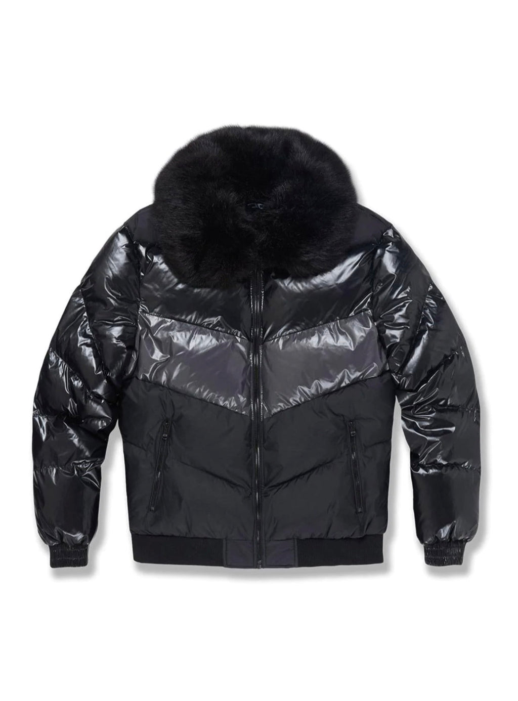 Jordan Craig Jacket - Color Blocked Puffer - Triple Black - 91587
