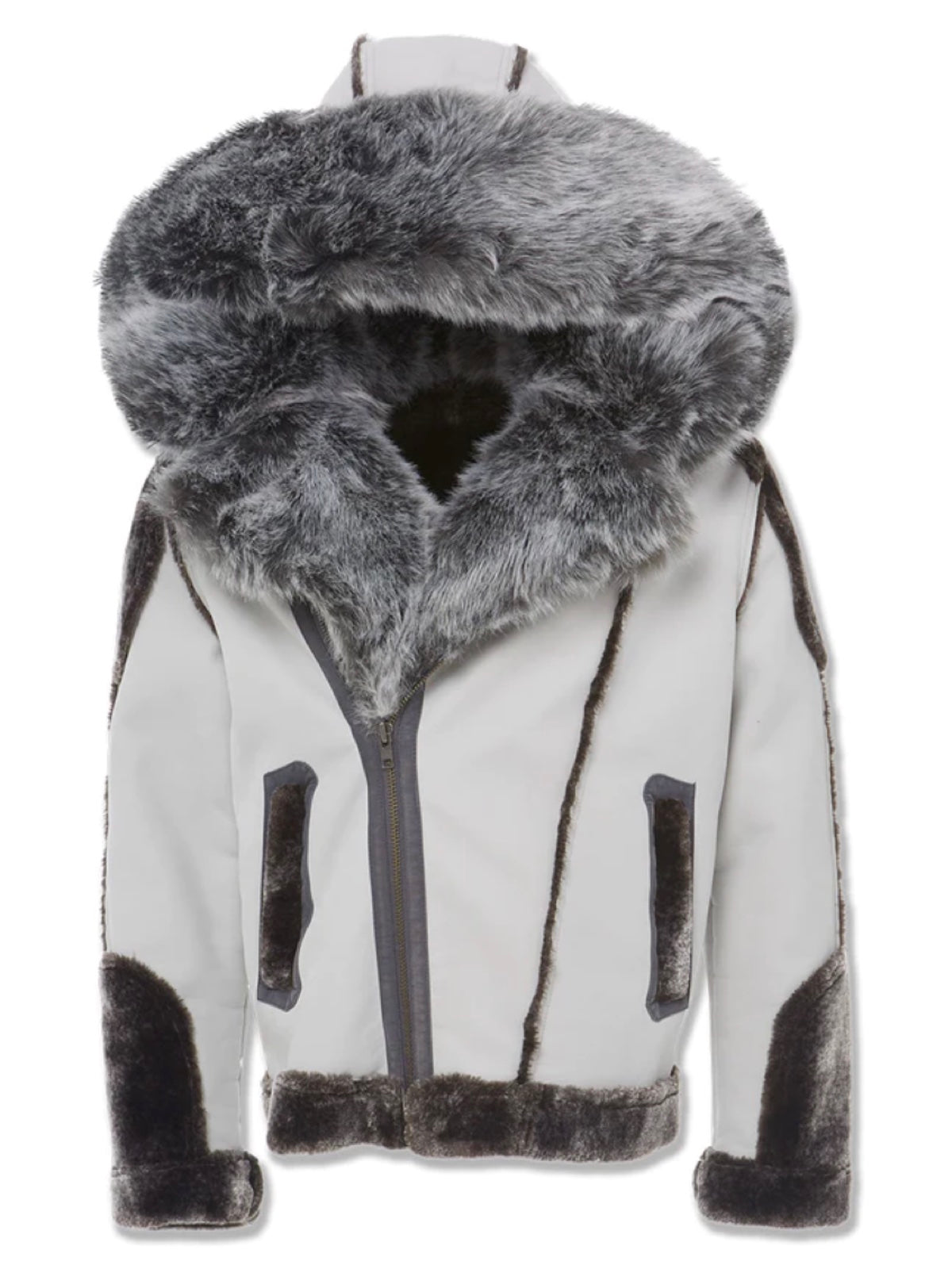 Jordan Craig Jacket - Shearling Moto - Light Grey - 91590