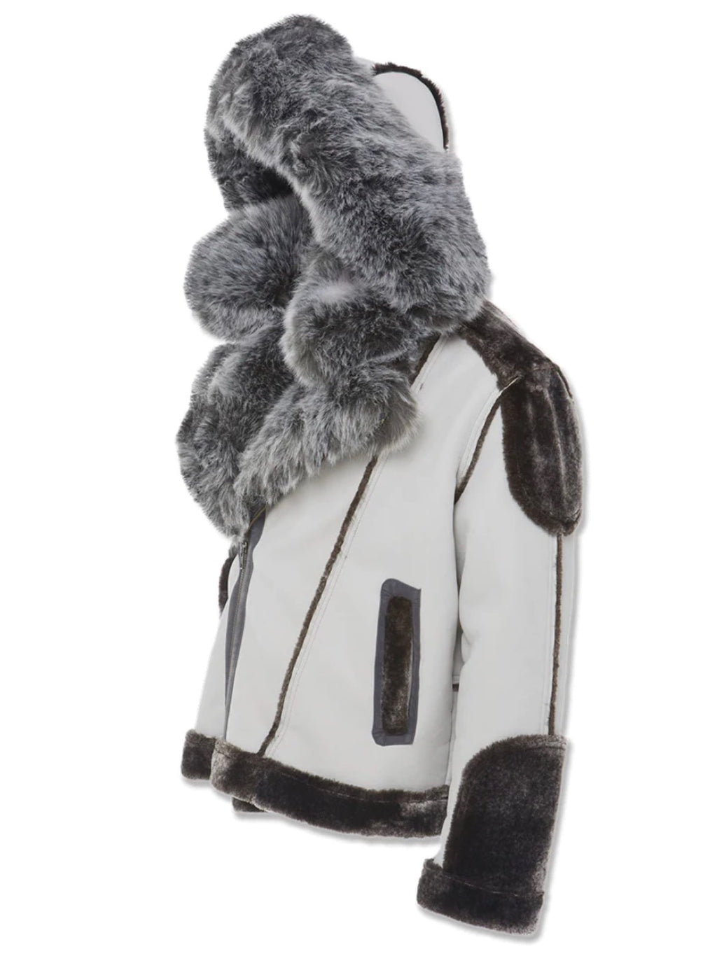 Jordan Craig Jacket - Shearling Moto - Light Grey - 91590