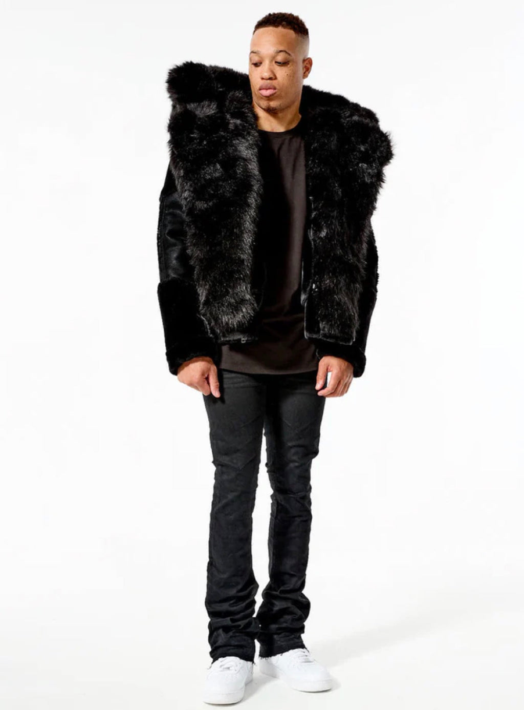 Jordan Craig Jacket - Shearling Moto - Black - 91590