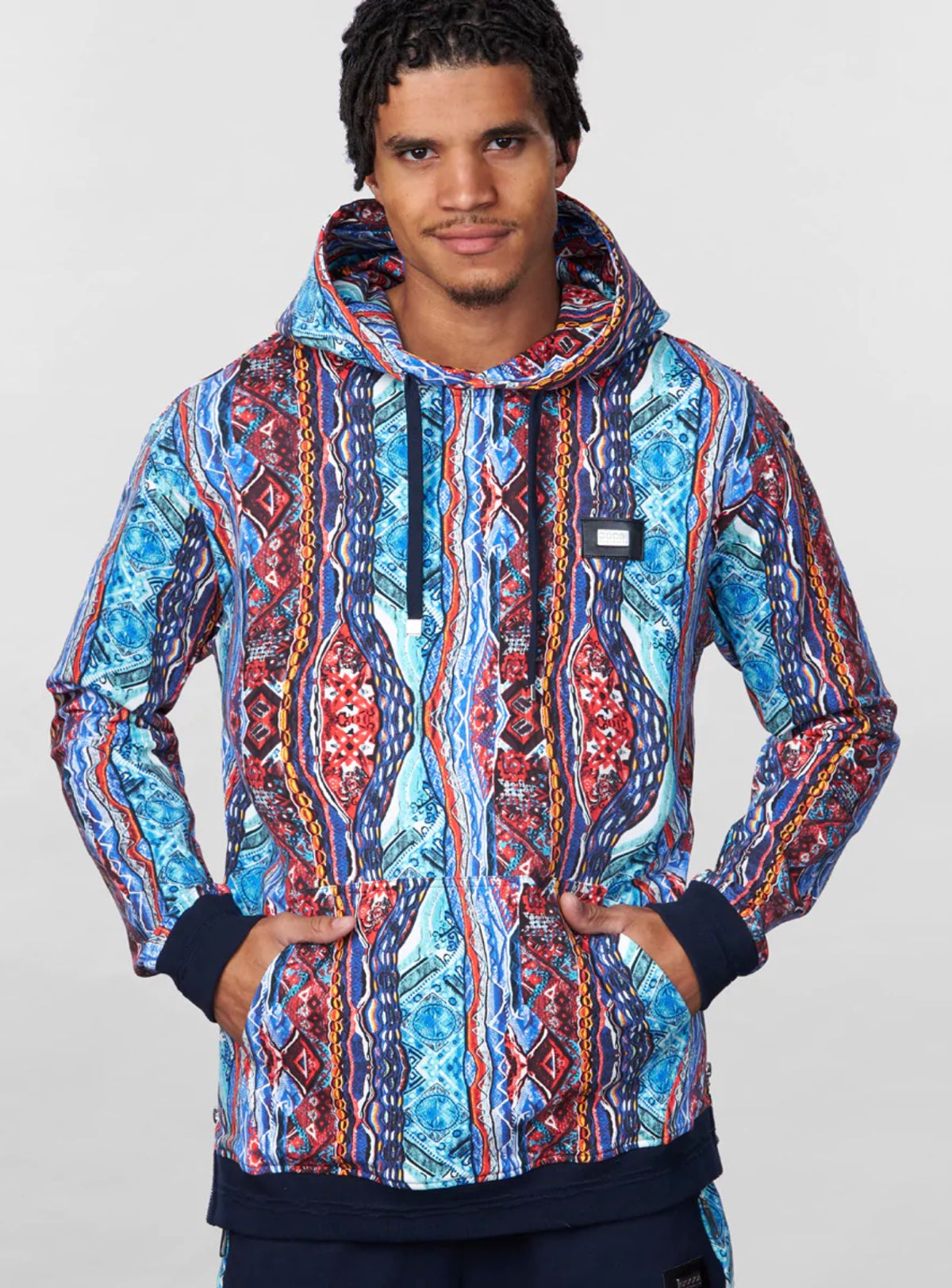 Coogi Hoodie - Classic Fleece - Blue And Red